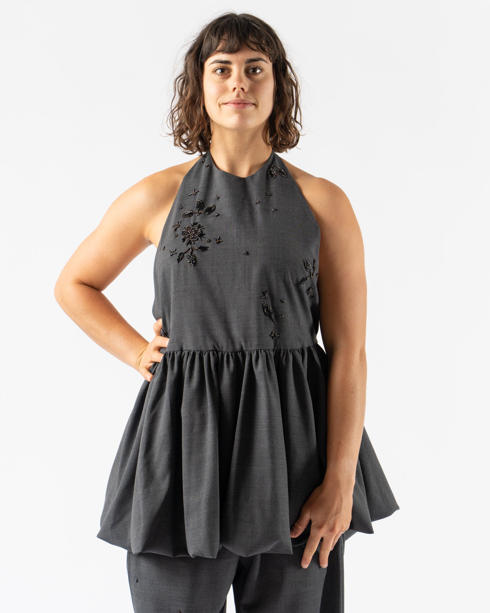 Cordera Halter Dress in Grey
