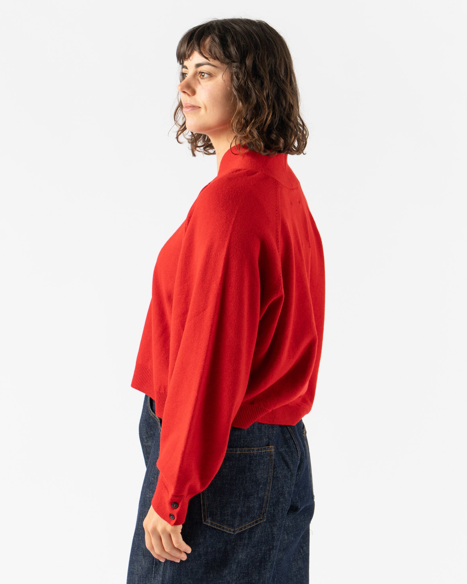 Cordera Merino Wool Cardigan in Red