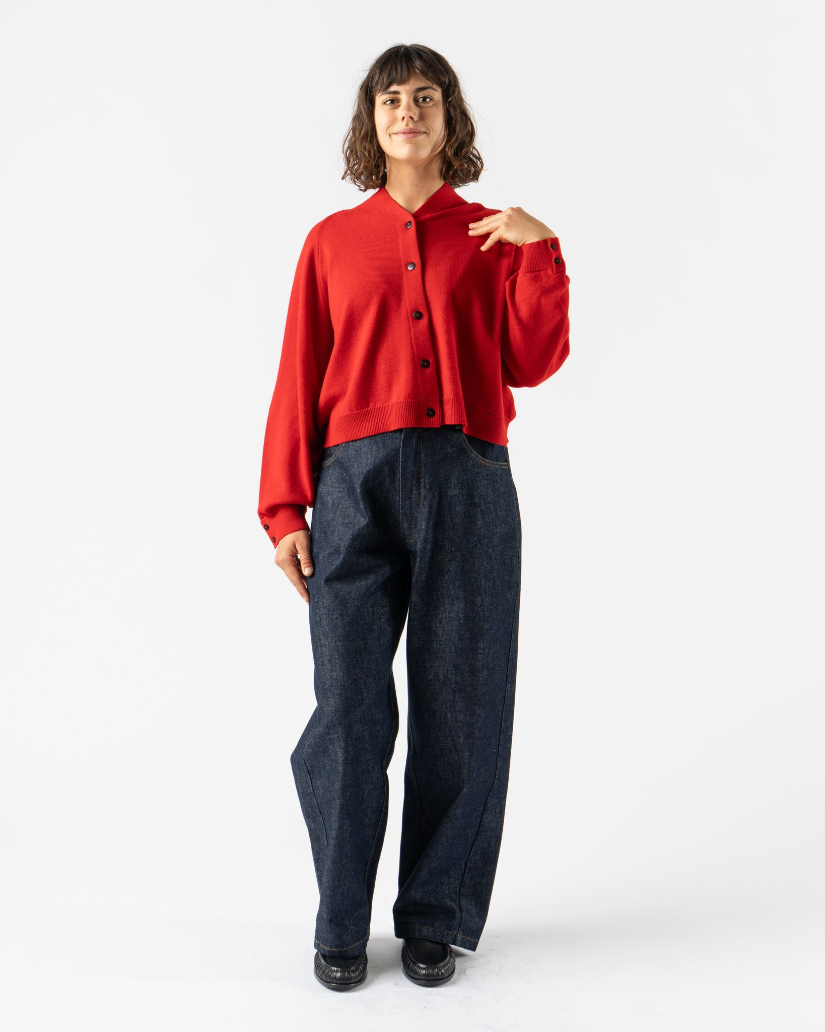 Cordera Merino Wool Cardigan in Red