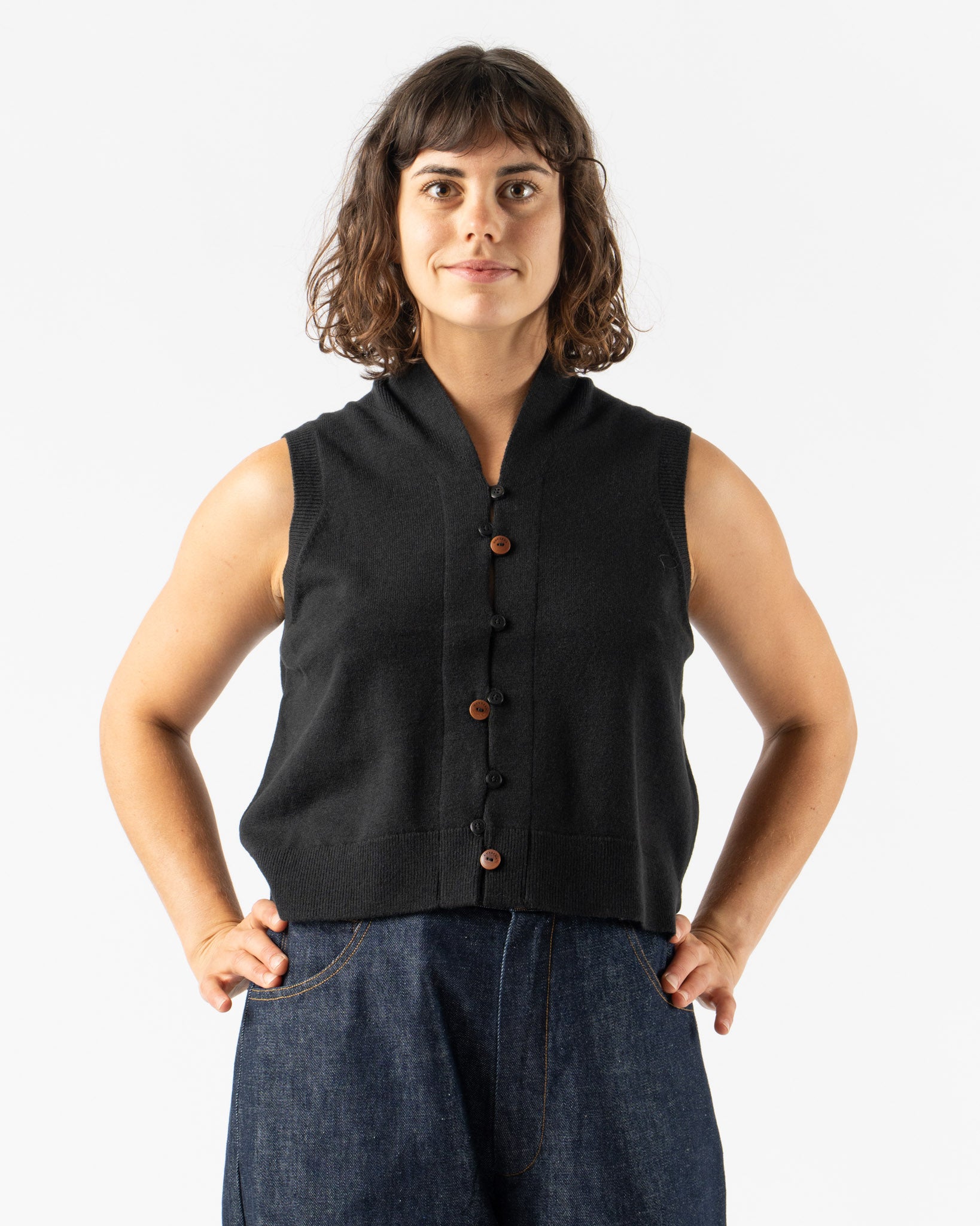 Cordera Merino Wool Waistcoat in Black