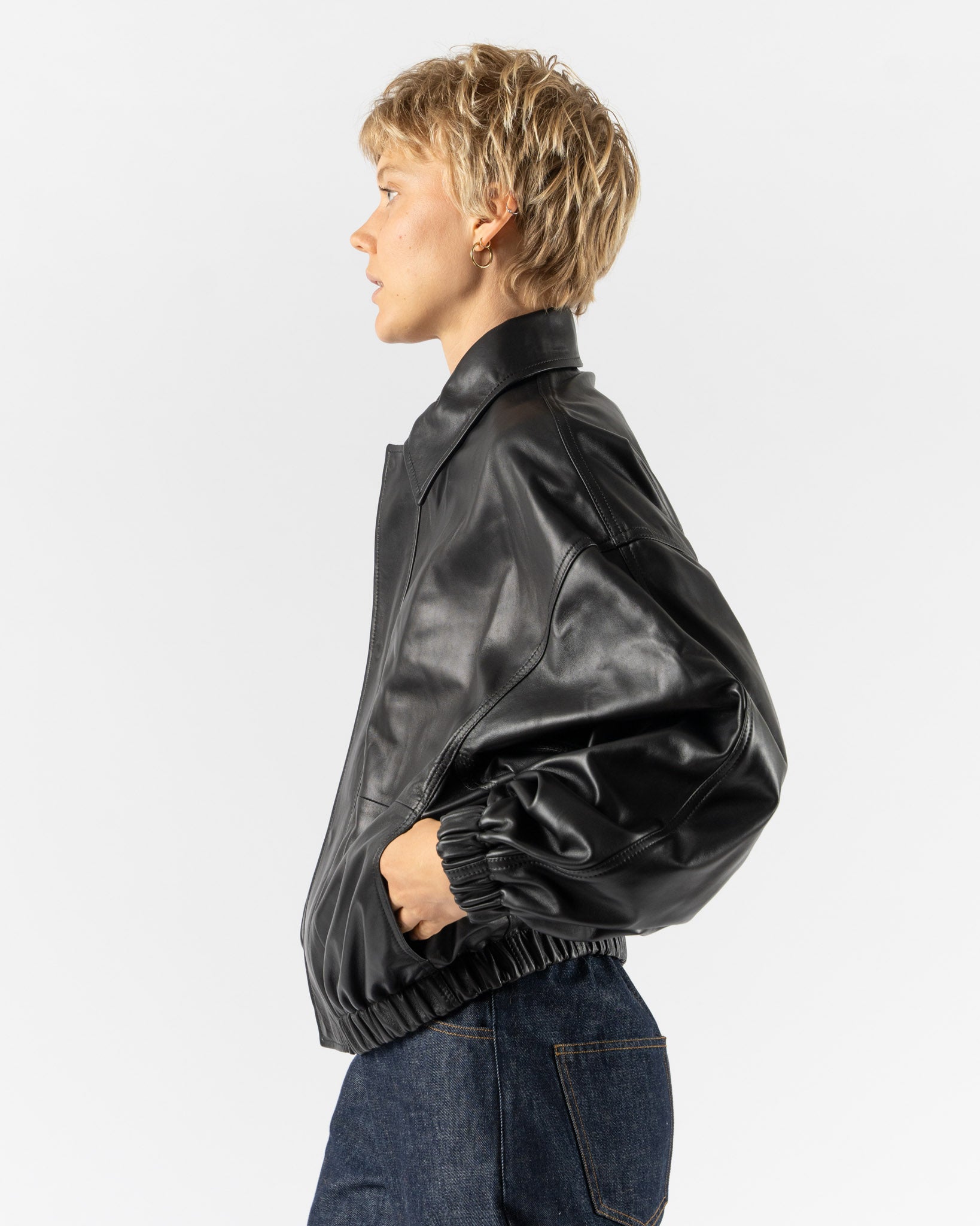 Cordera Nappa Bomber Jacket in Black