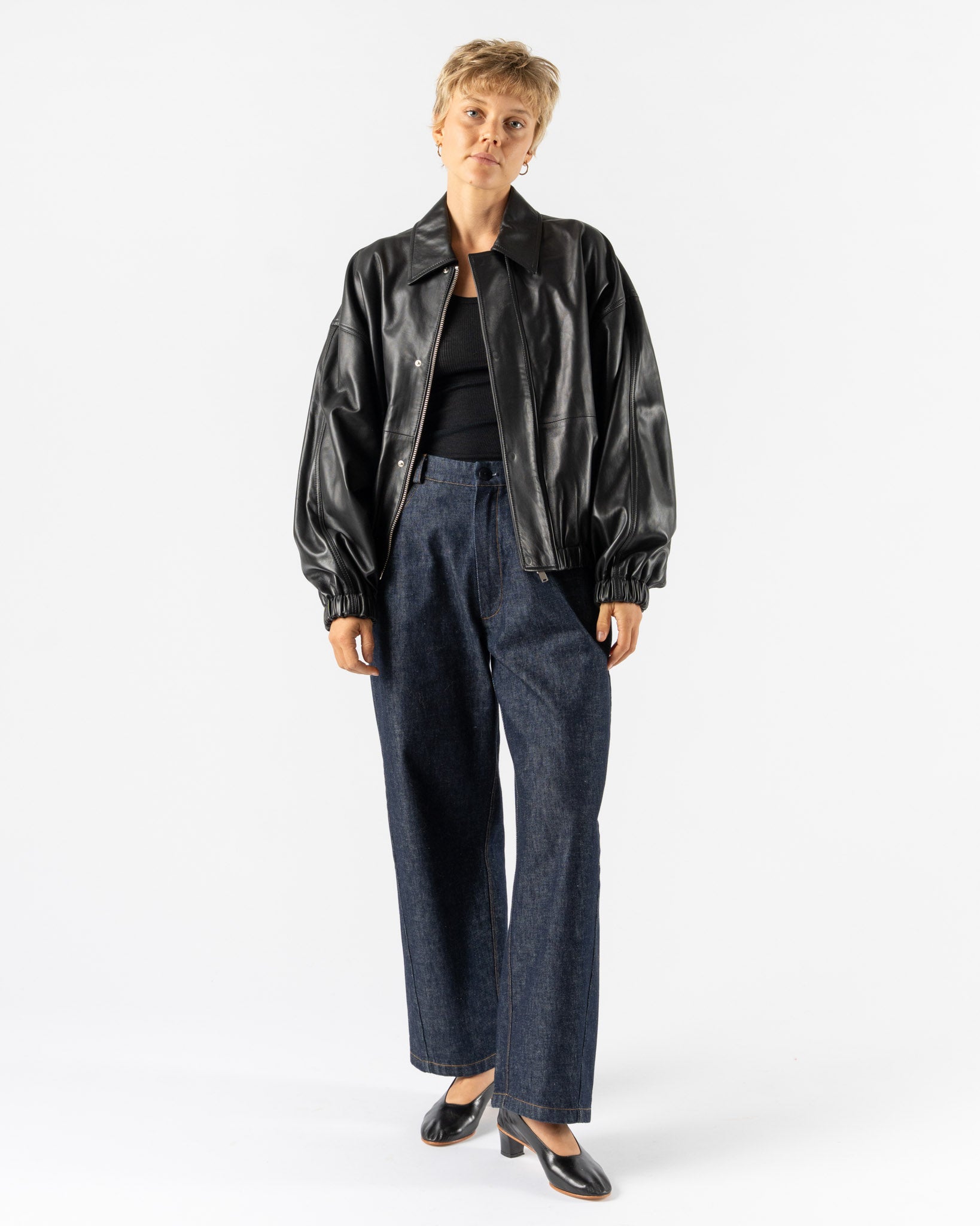 Cordera Nappa Bomber Jacket in Black