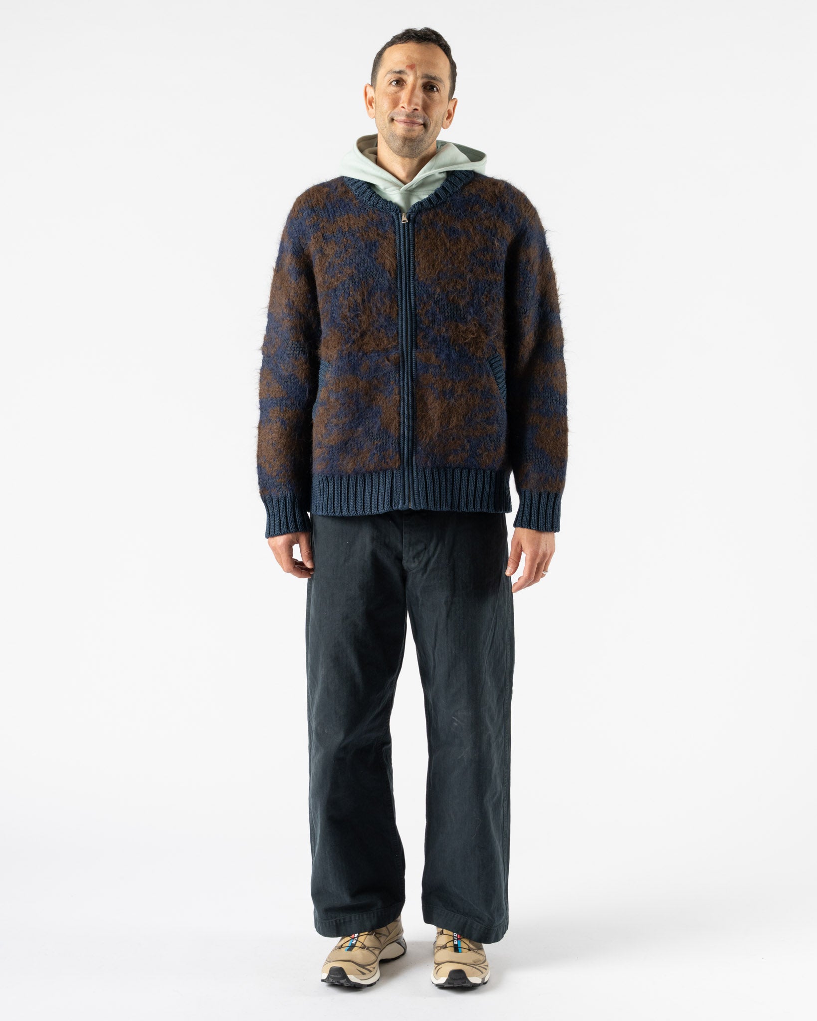 Corridor Alpaca Zip Jacket in Navy