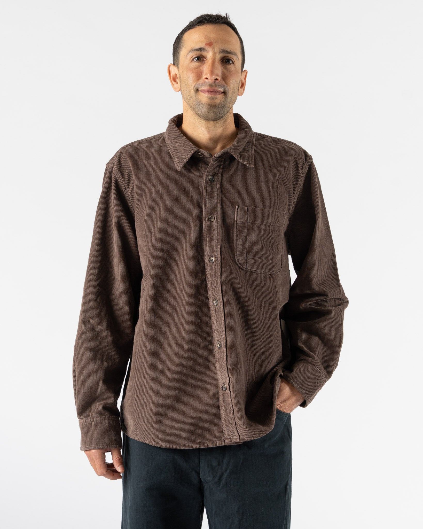 Corridor Cord LS Shirt in Brown