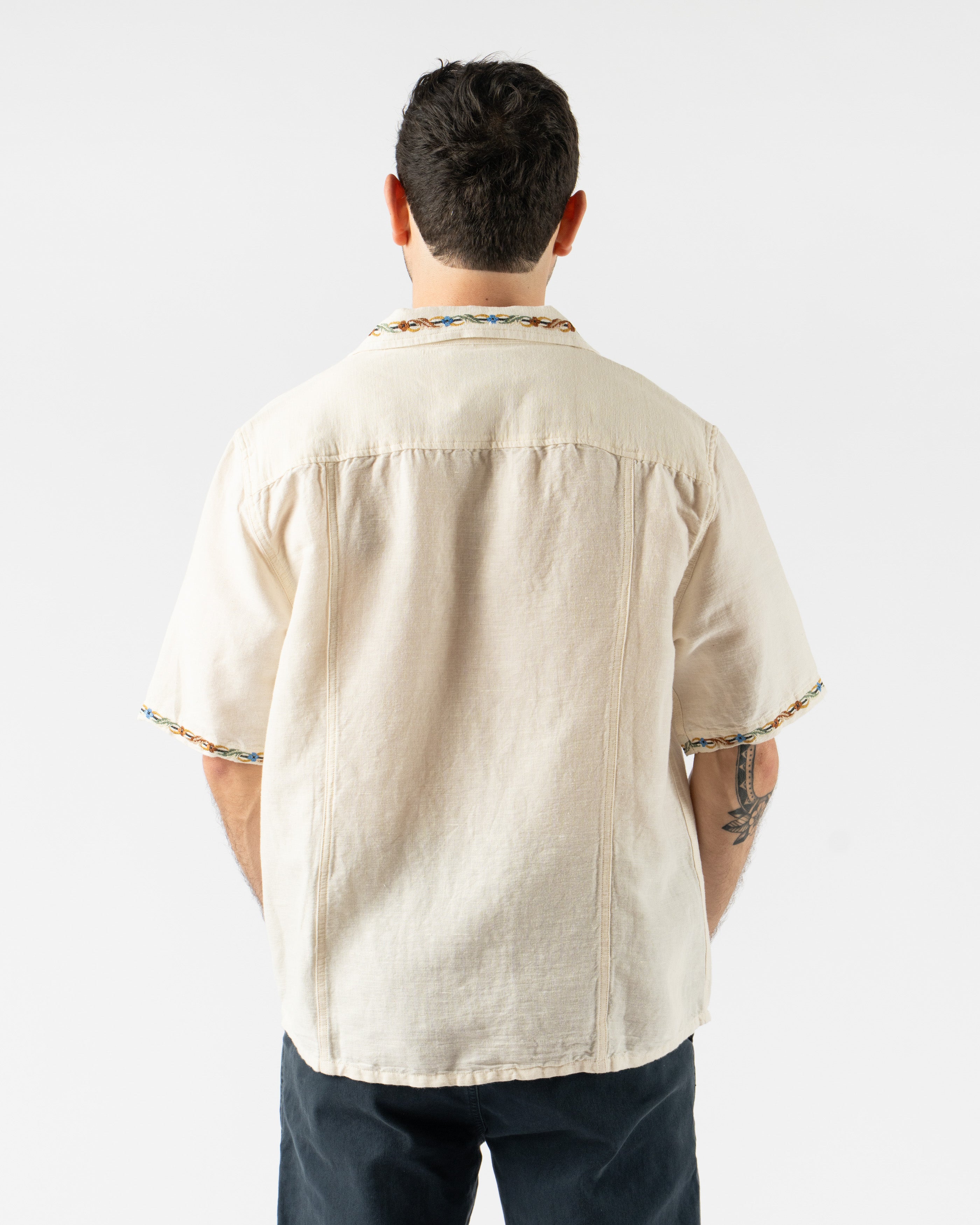 Corridor Rose Chain SS Camp Shirt in Natural