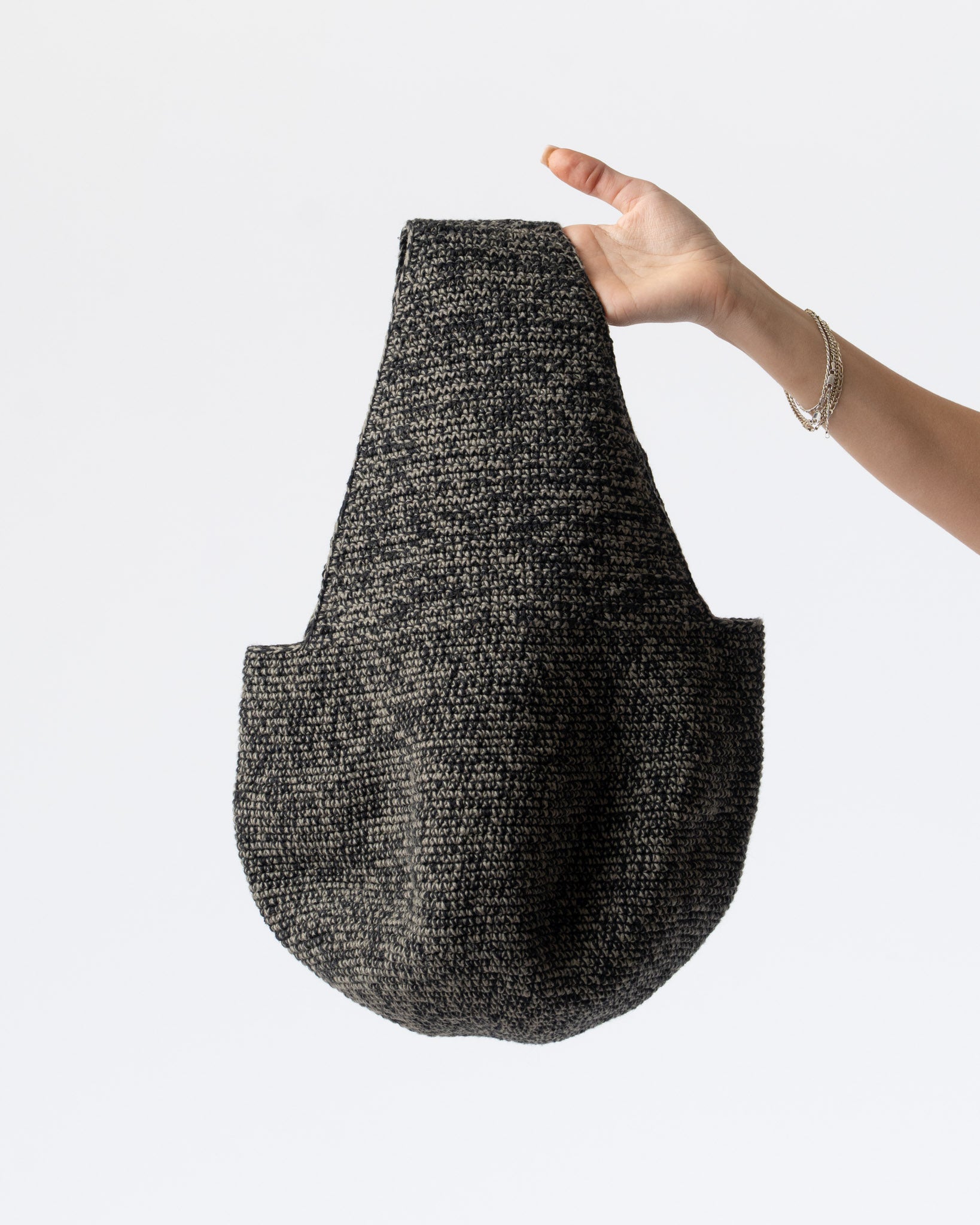 Lauren Manoogian Crochet Baby Vessel Bag in Black Marl Curated at