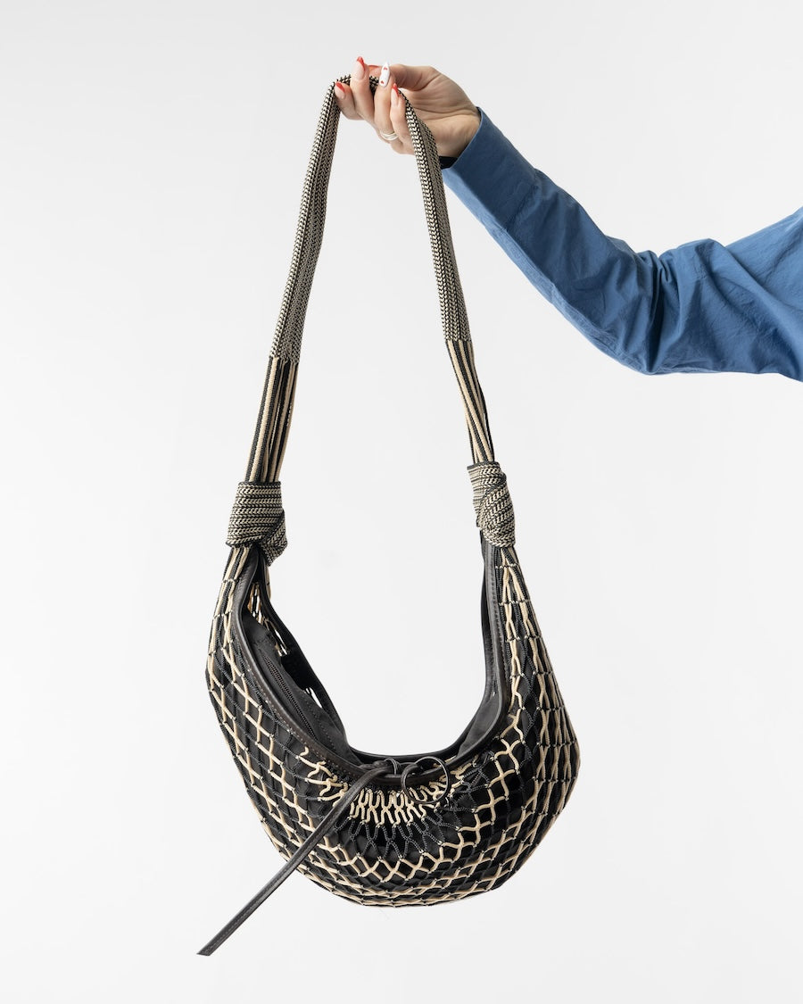 Lemaire Chevron Light Beige Croissant Filt Bag