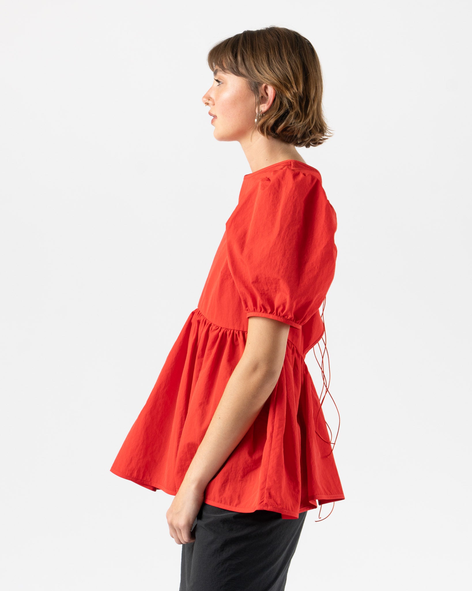 Cecilie Bahnsen Darla Top Red Recycled Taffeta