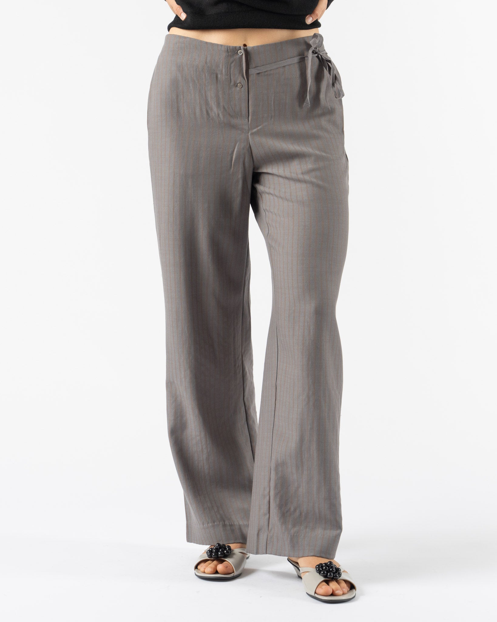 Deiji Studios Boxer Pant in Grey Stripe