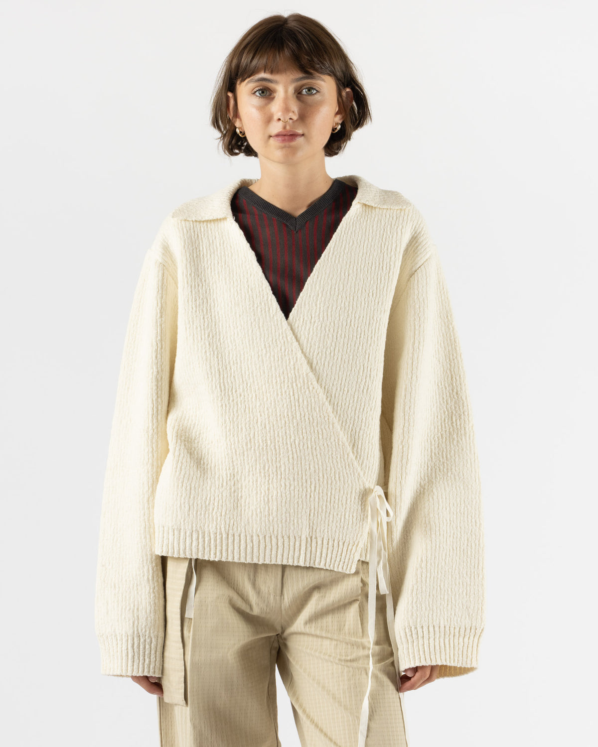 Deiji Studios Wrap Cardigan in Snow