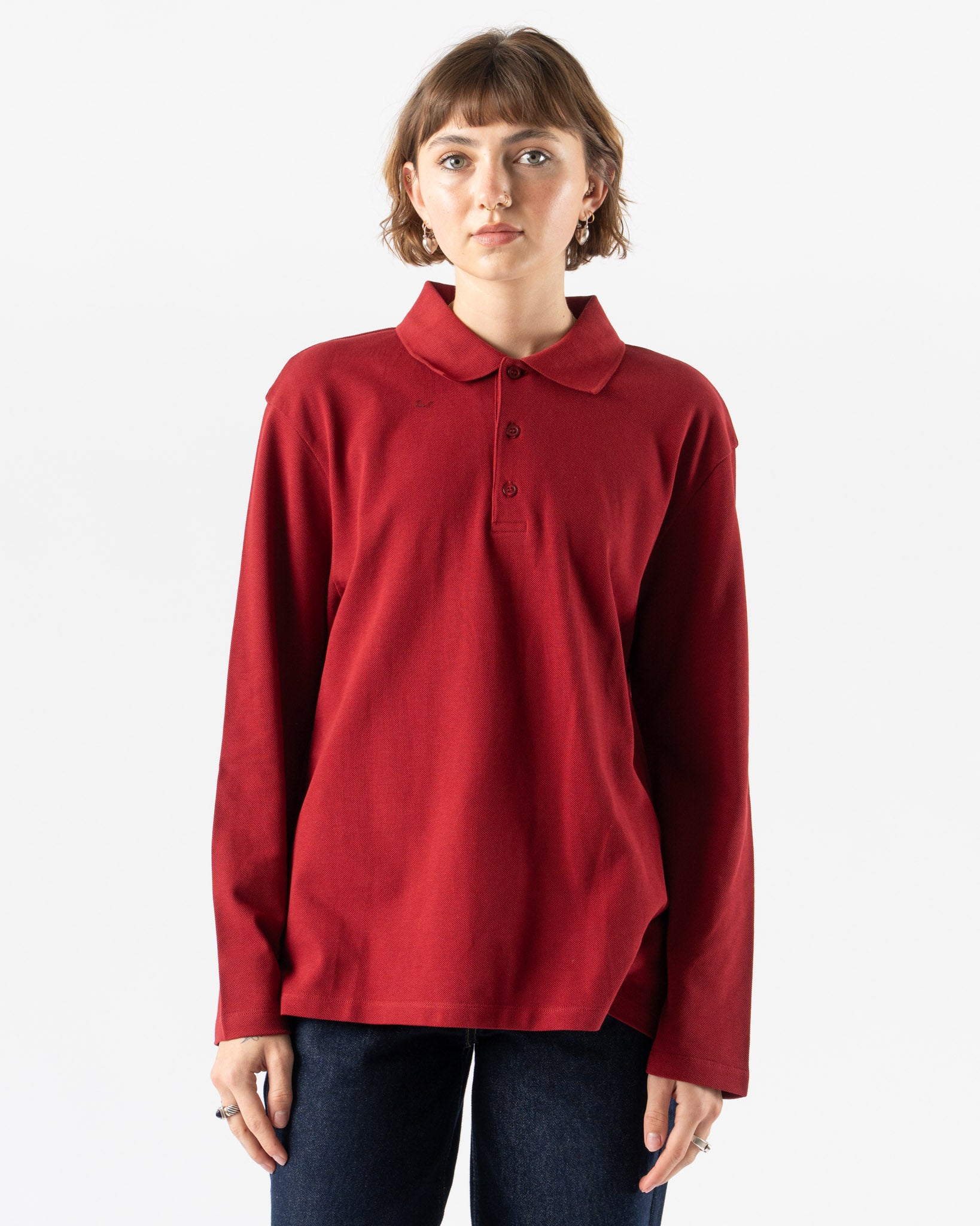 トップス FLORE FLORE DIANA POLO xs FLORE FLORE Diana Polo in Navy Curated at Jake and Jones