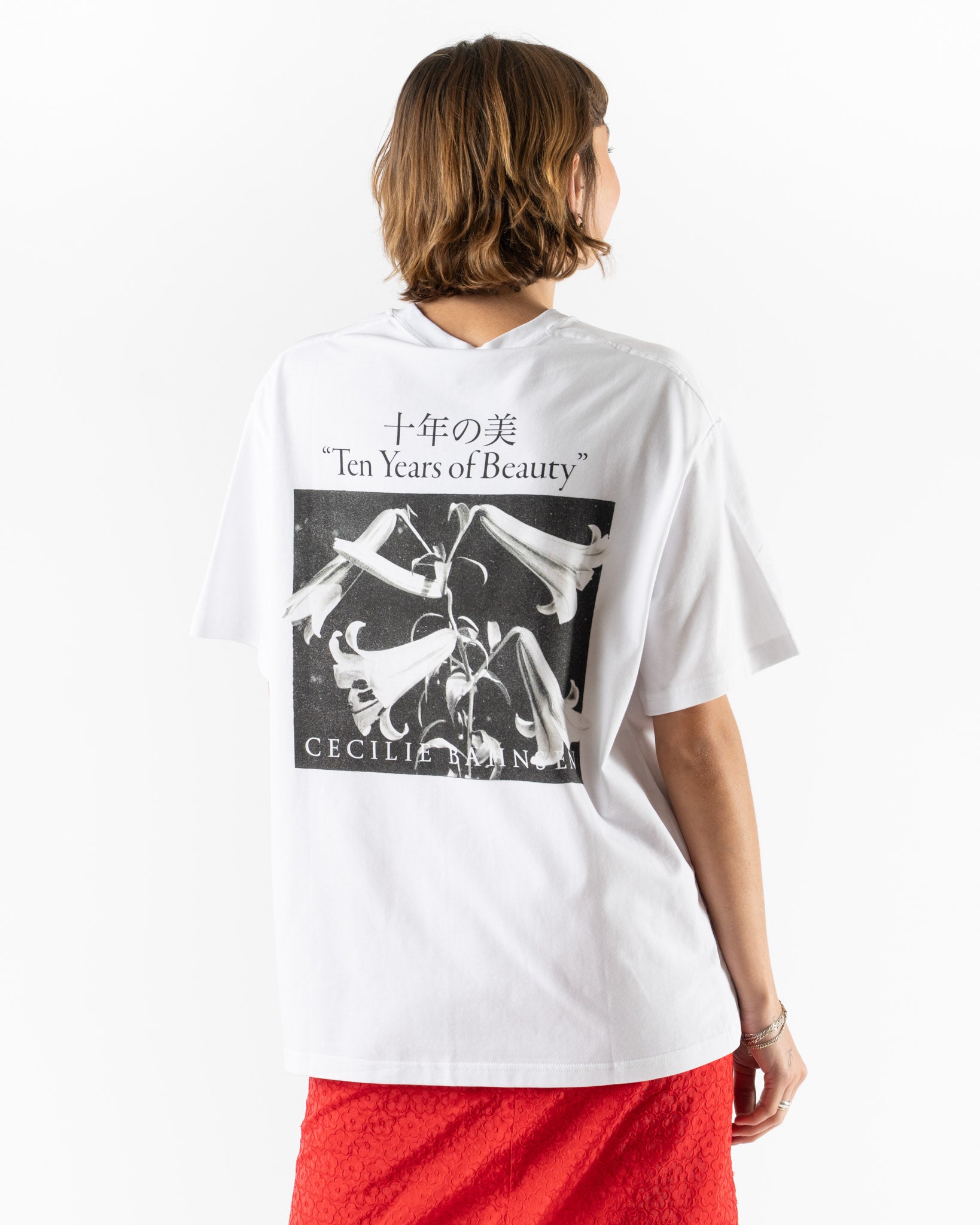 Cecilie Bahnsen Dorothy T-Shirt White/Black Printed Jersey