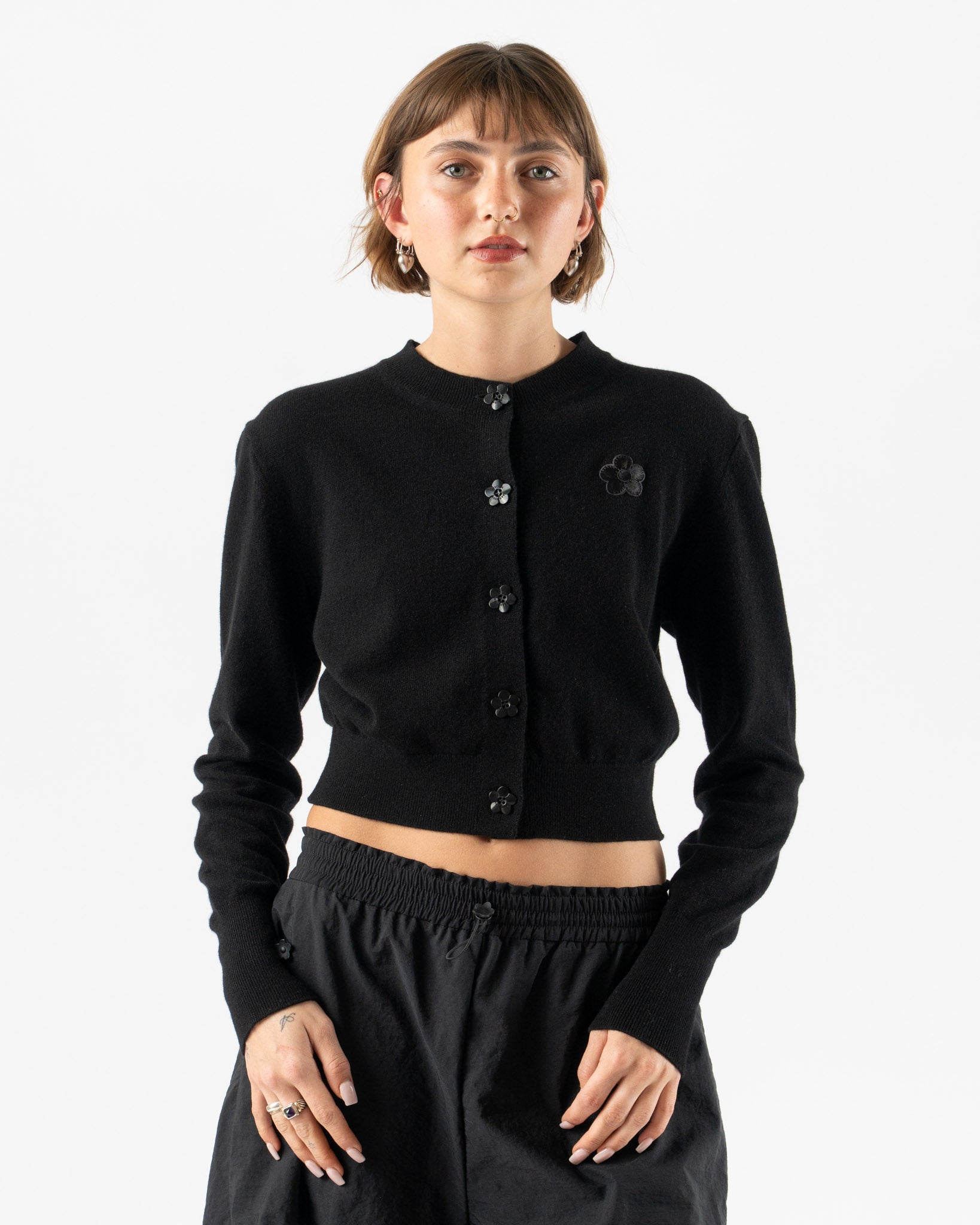 Cecilie Bahnsen Dua Cardigan Black Summer Cashmere