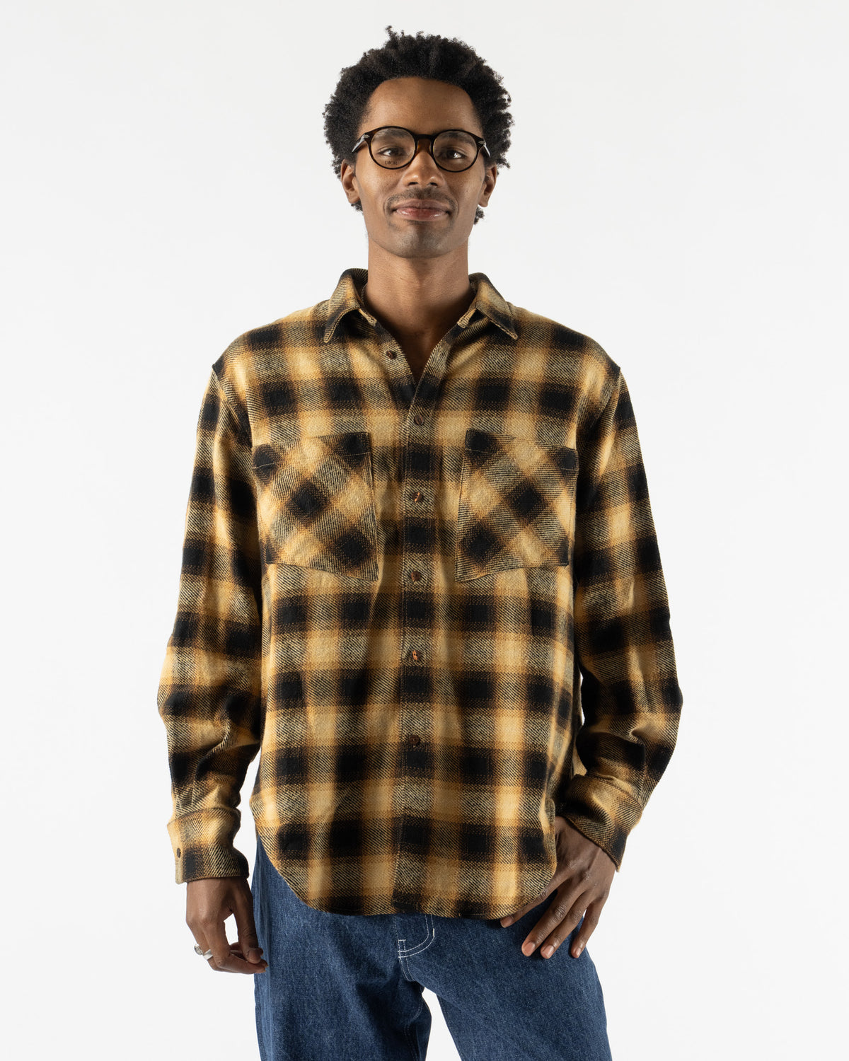 Eckhaus Latta EL Buttondown in Yellow Plaid