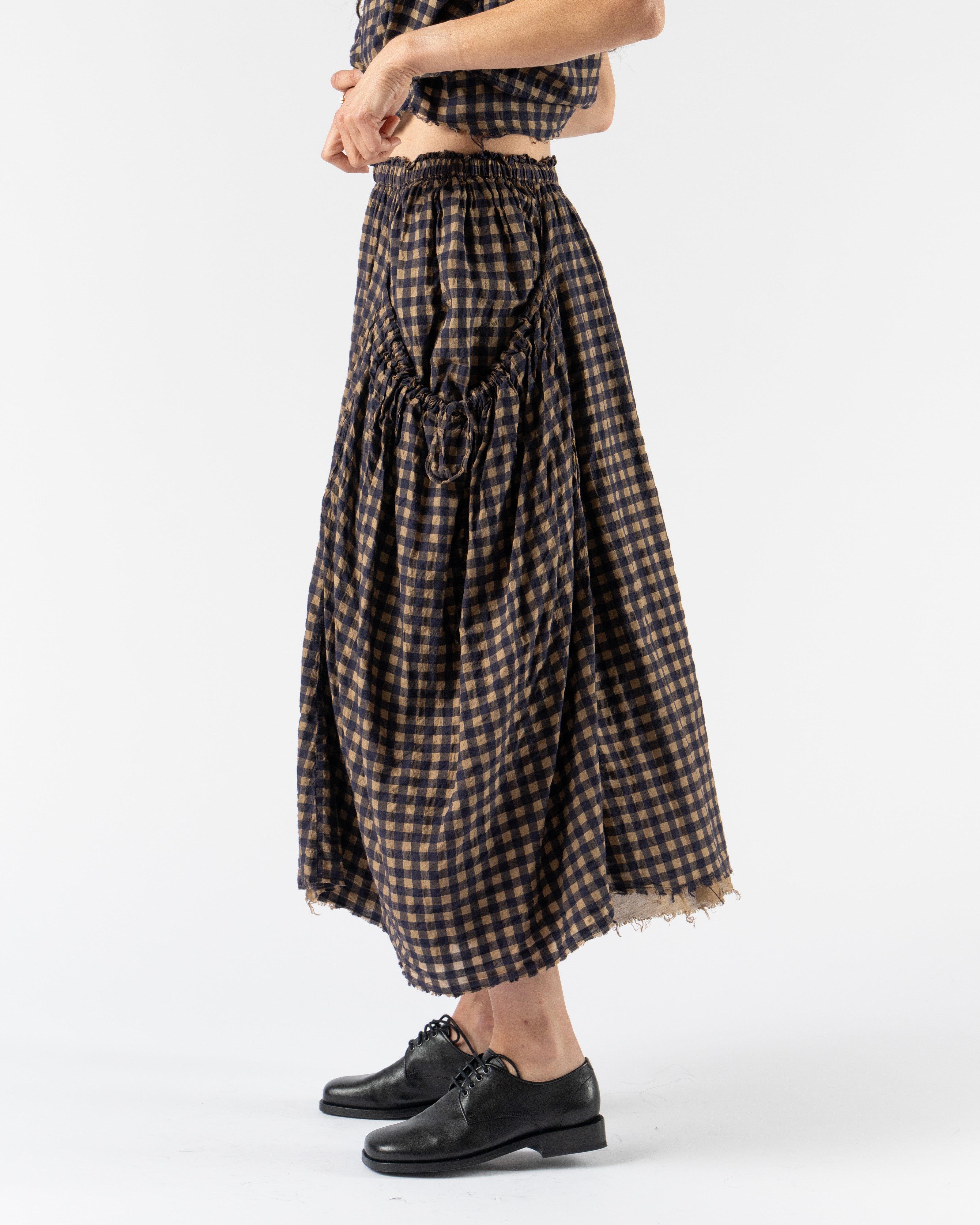 Quitan Easy Gather Skirt in Tea Deep Navy
