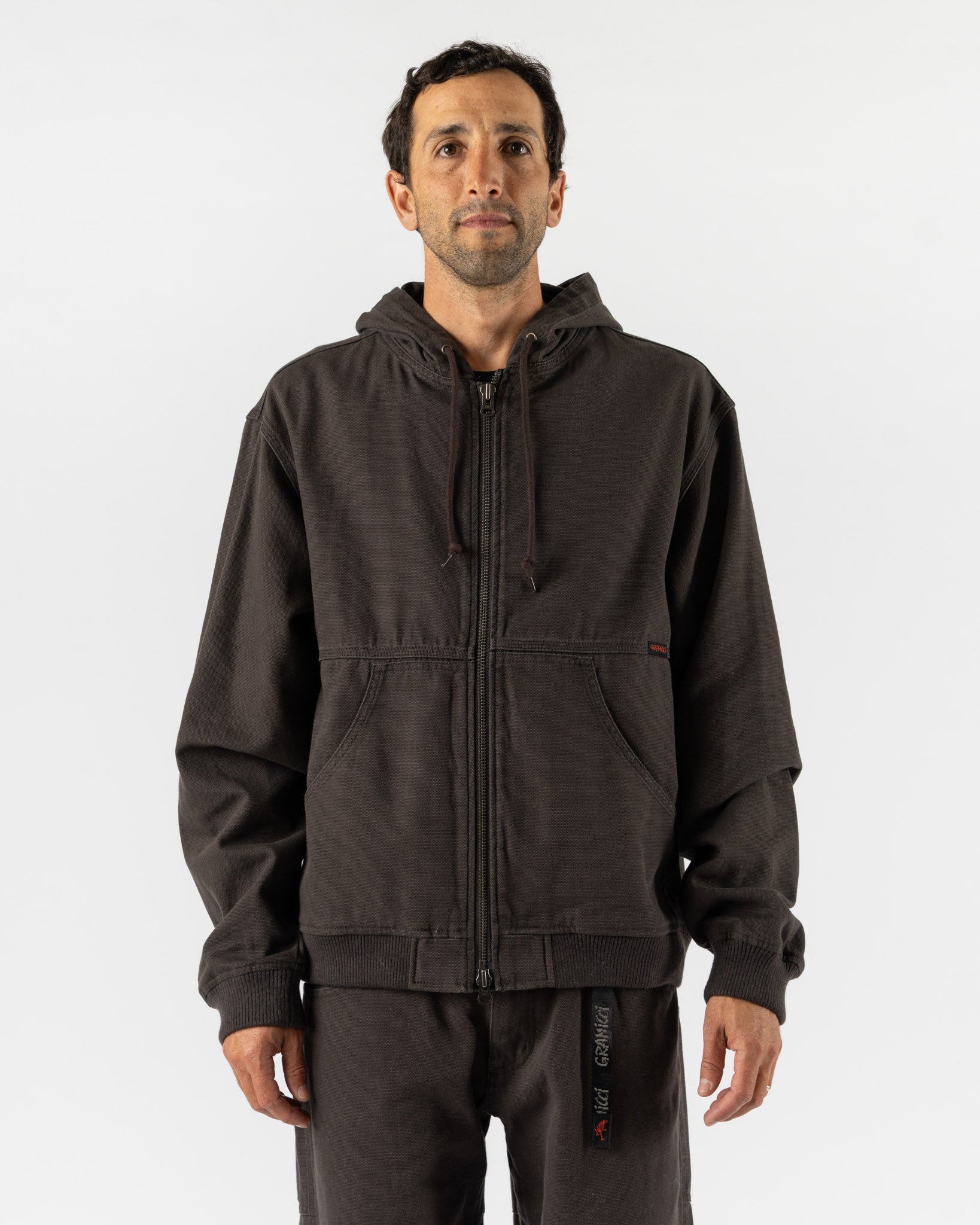 Gramicci El Cap Canvas Hooded Jacket in Umber Curated at Jake and