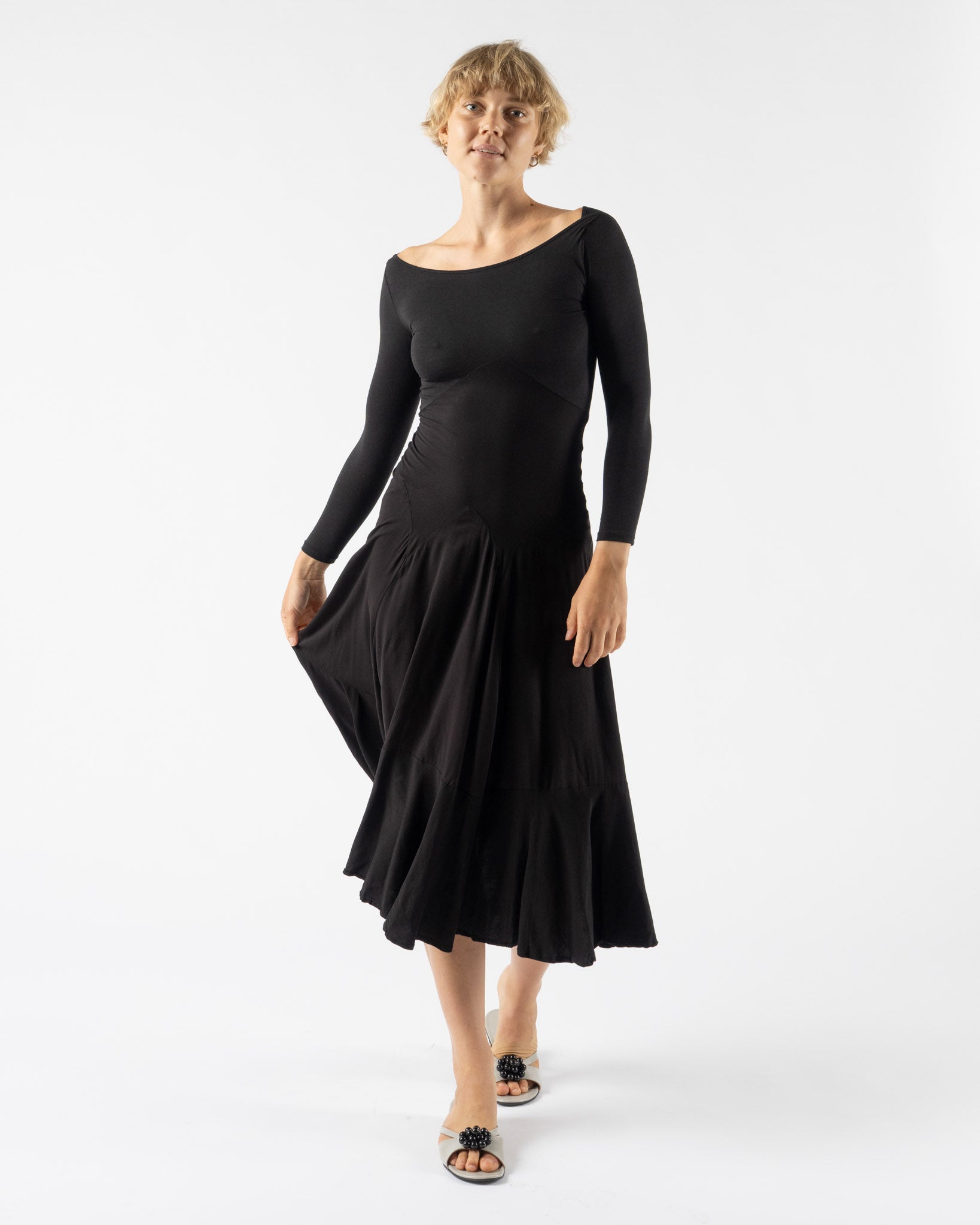 Emily Dawn Long Damnit Janet Bracelet Sleeve Dress in Black