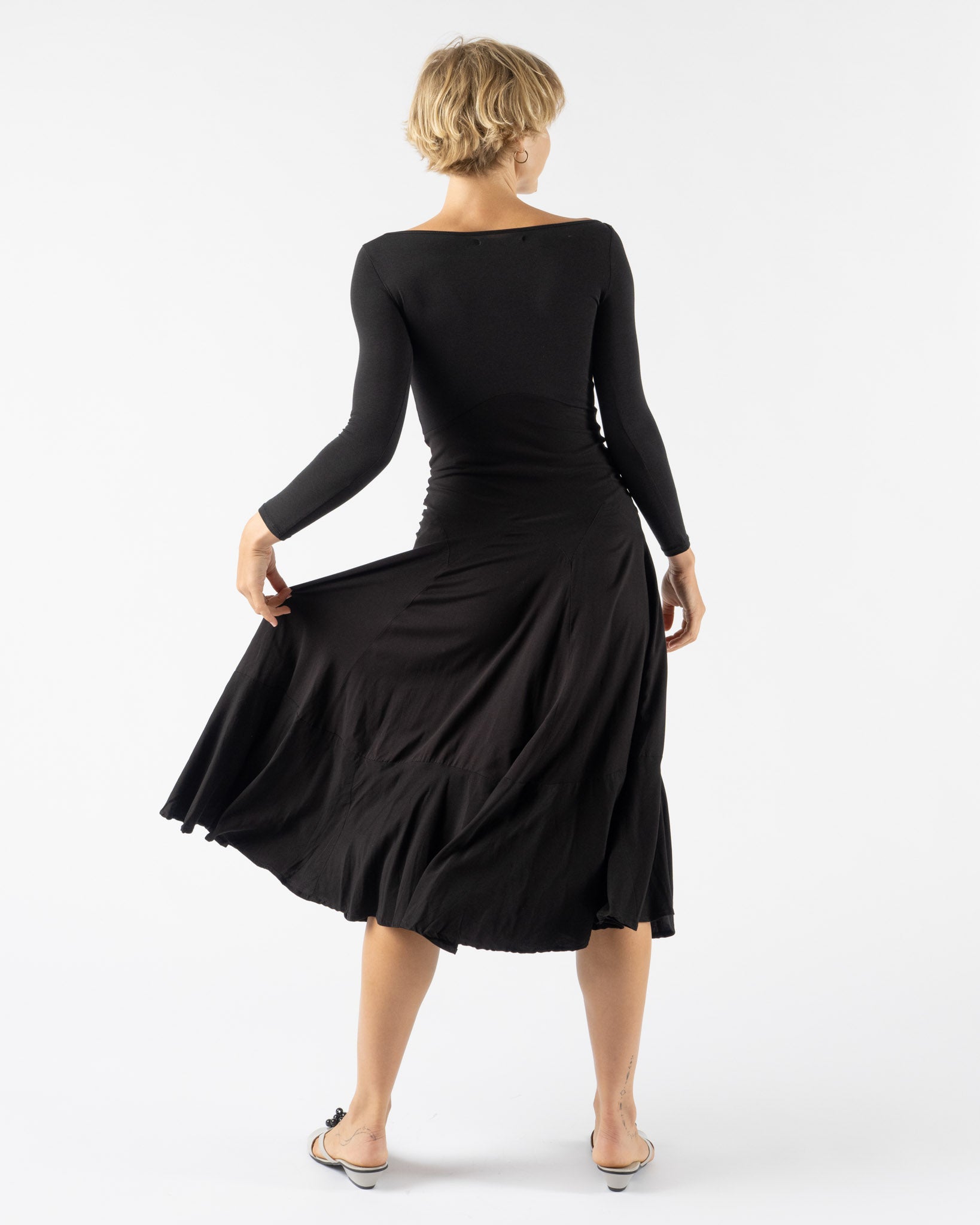 Emily Dawn Long Damnit Janet Bracelet Sleeve Dress in Black