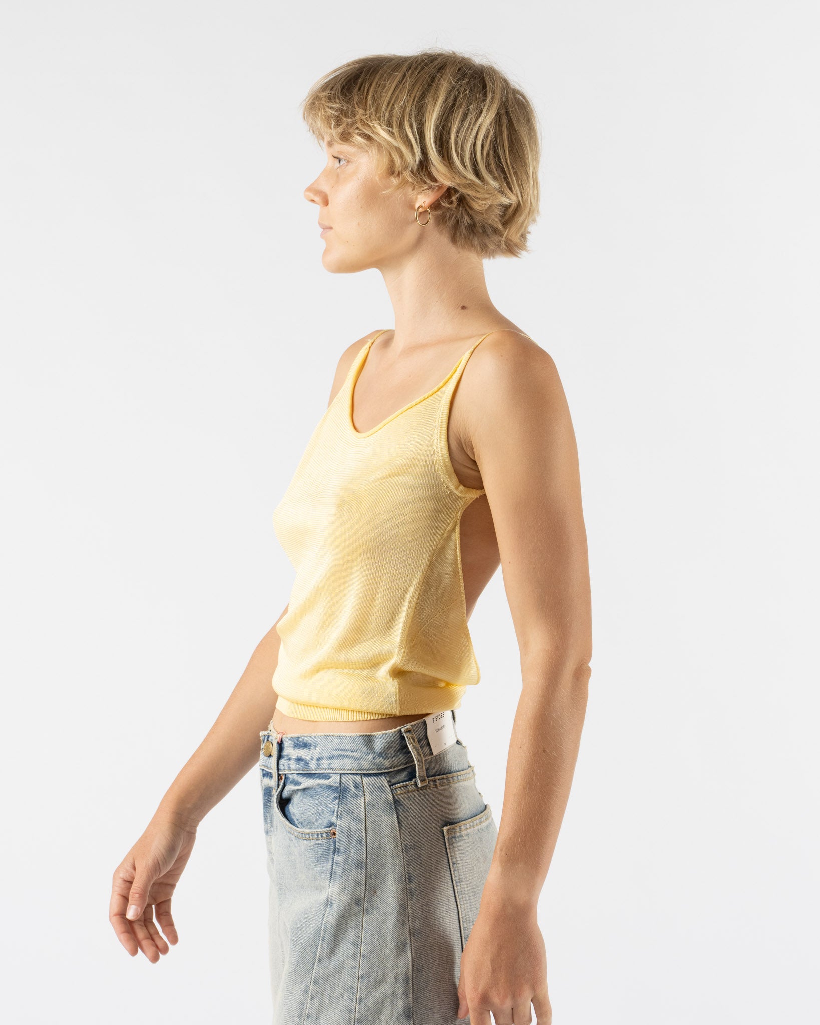 Emily Dawn Long Kipling Backless Viscose Tank in Butter