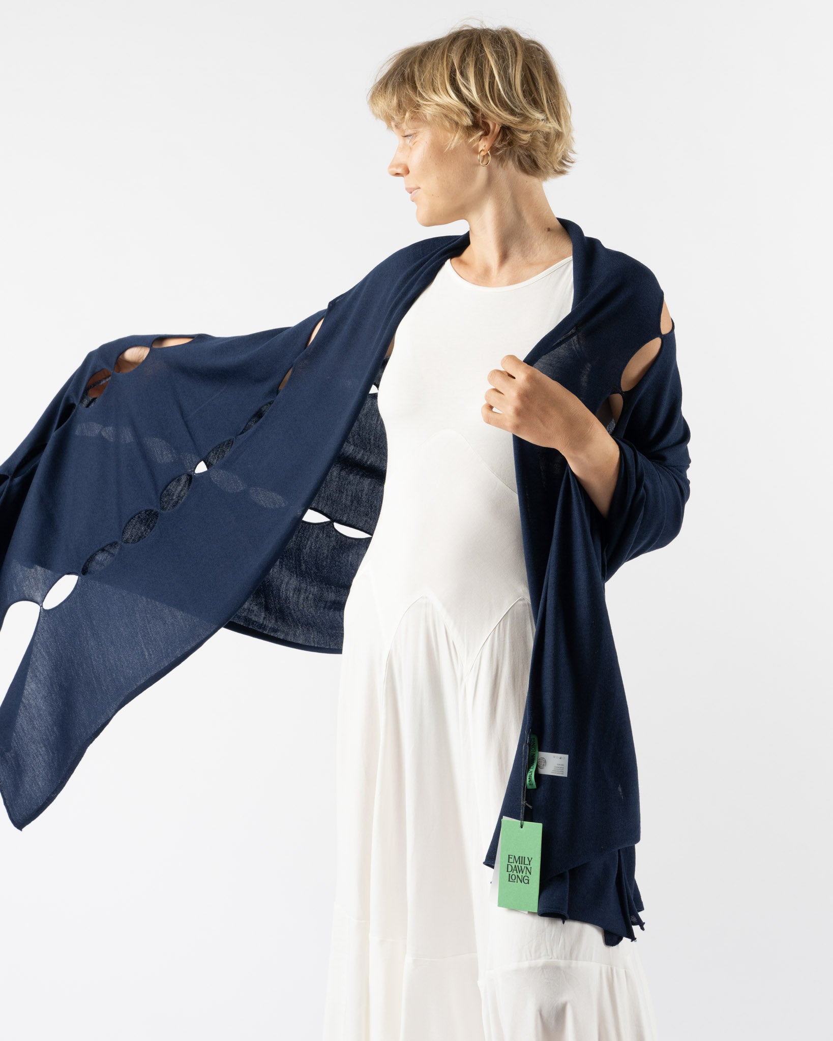 Emily Dawn Long River Shawl True Navy