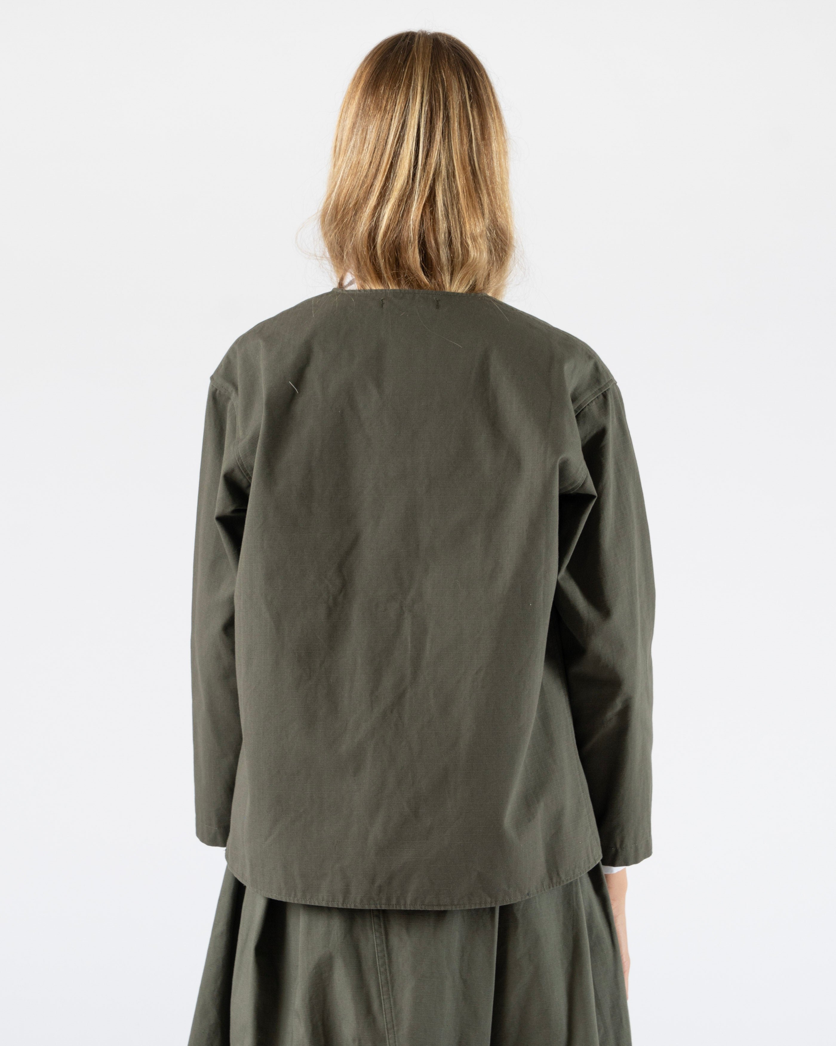 Engineered-Garments-Cutaway-Jacket-in-Olive-Heavyweight-Cotton-Curated-at-Jake-and-Jones-Santa-Barbara-Boutique