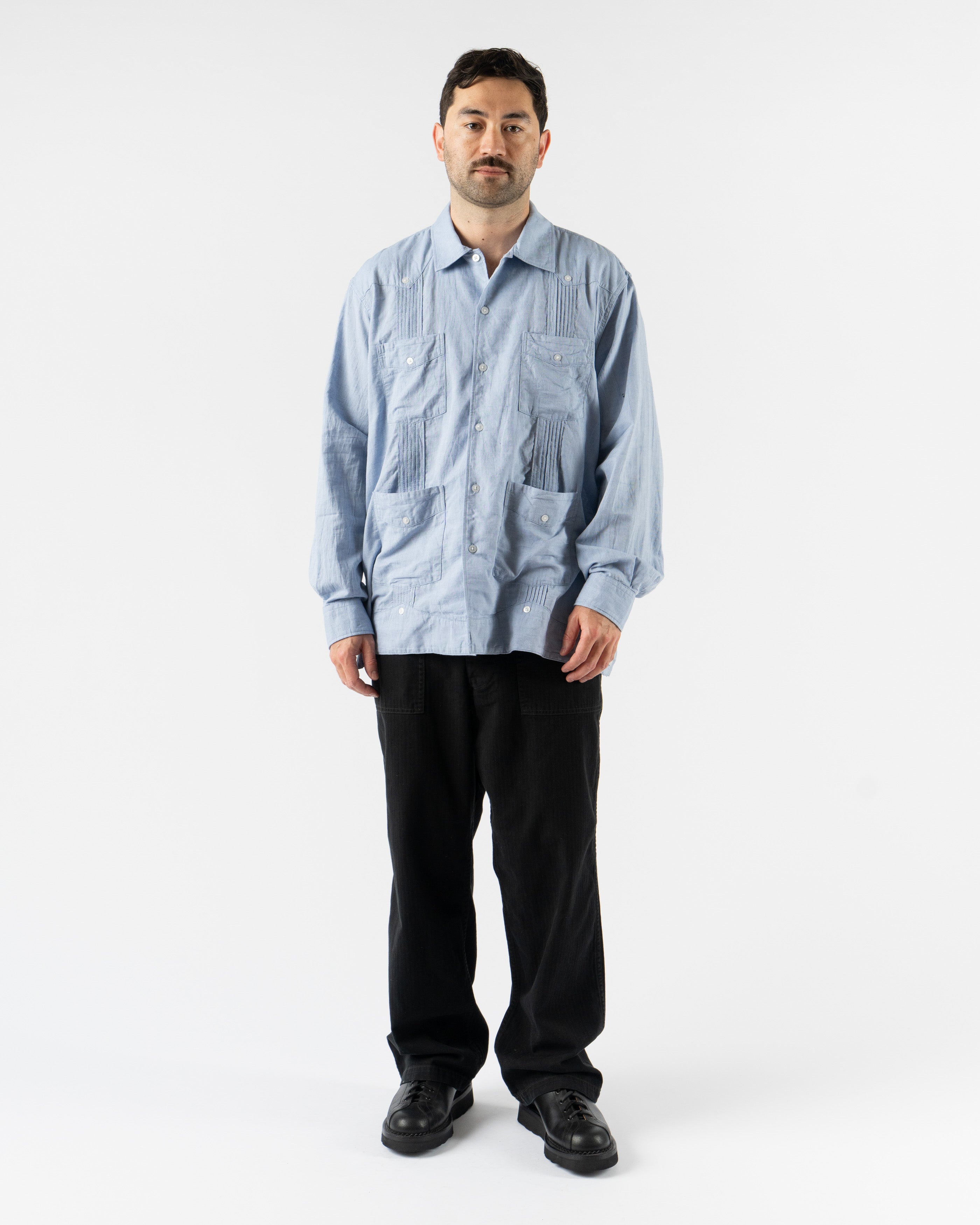 Engineered Garments Guayabera Shirt in Light Blue