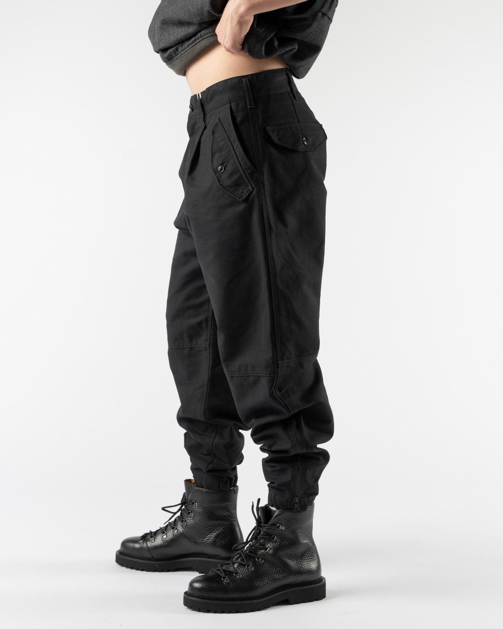 Engineered Garments IAC Pant in Black Cotton Double Cloth
