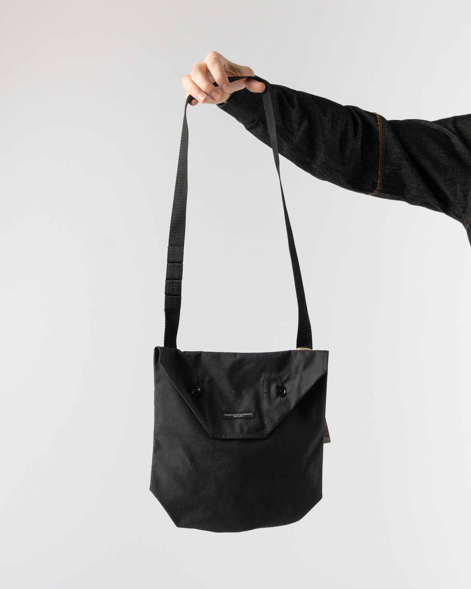 Engineered Garments Shoulder Pouch in Charcoal CP Weather Poplin