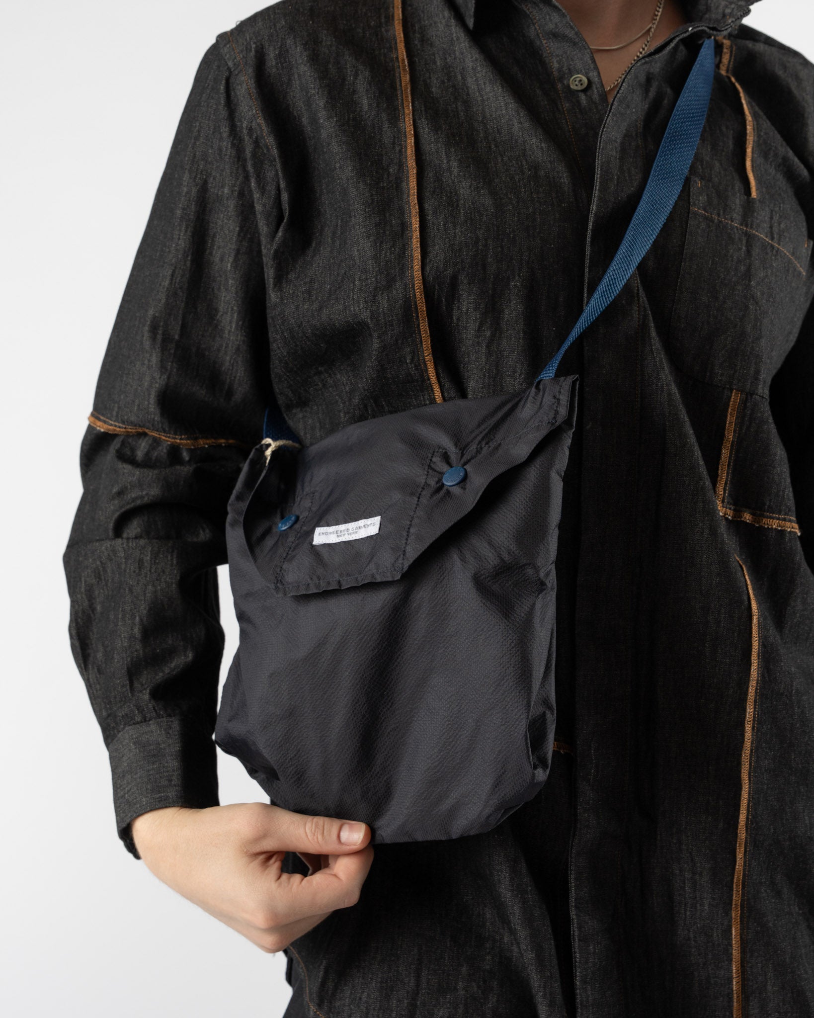 Engineered Garments Shoulder Pouch in Dark Navy