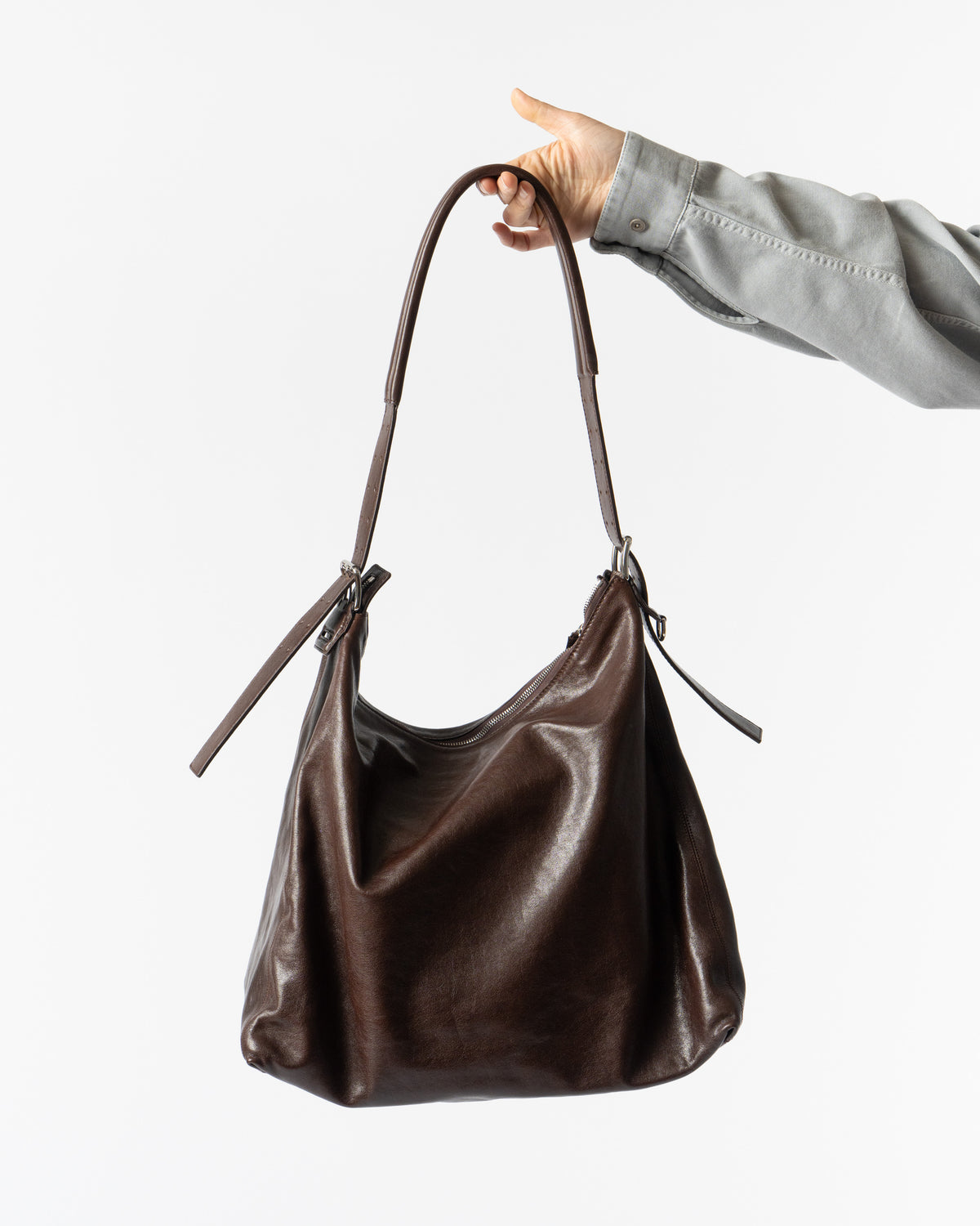 Lemaire Espresso Belted Hobo Bag Curated at Jake and Jones