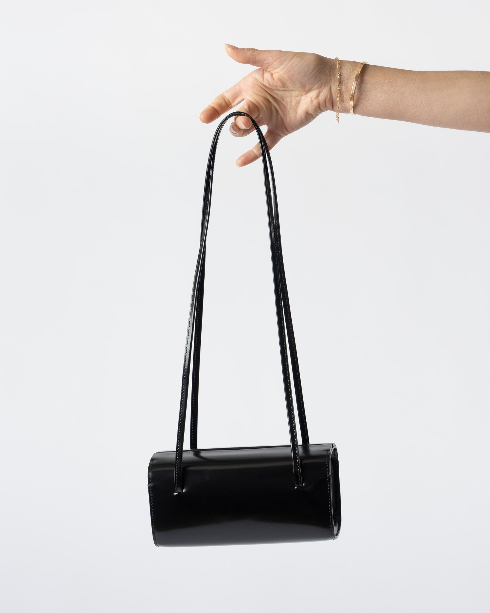 FANE Mie Spazzolato Leather Bag in Noir