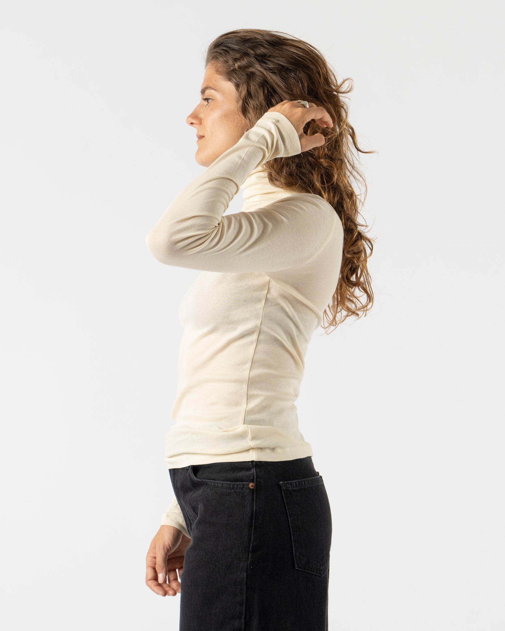 FLORE FLORE Lightweight Dinah Turtleneck in Off White