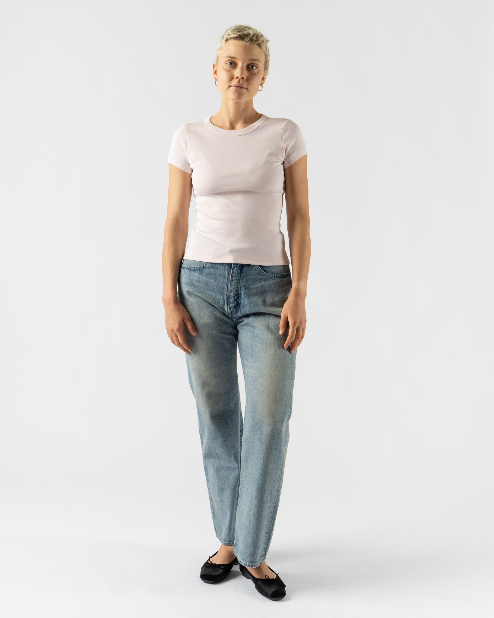 FLORE FLORE Car Baby Tee in Baby Pink
