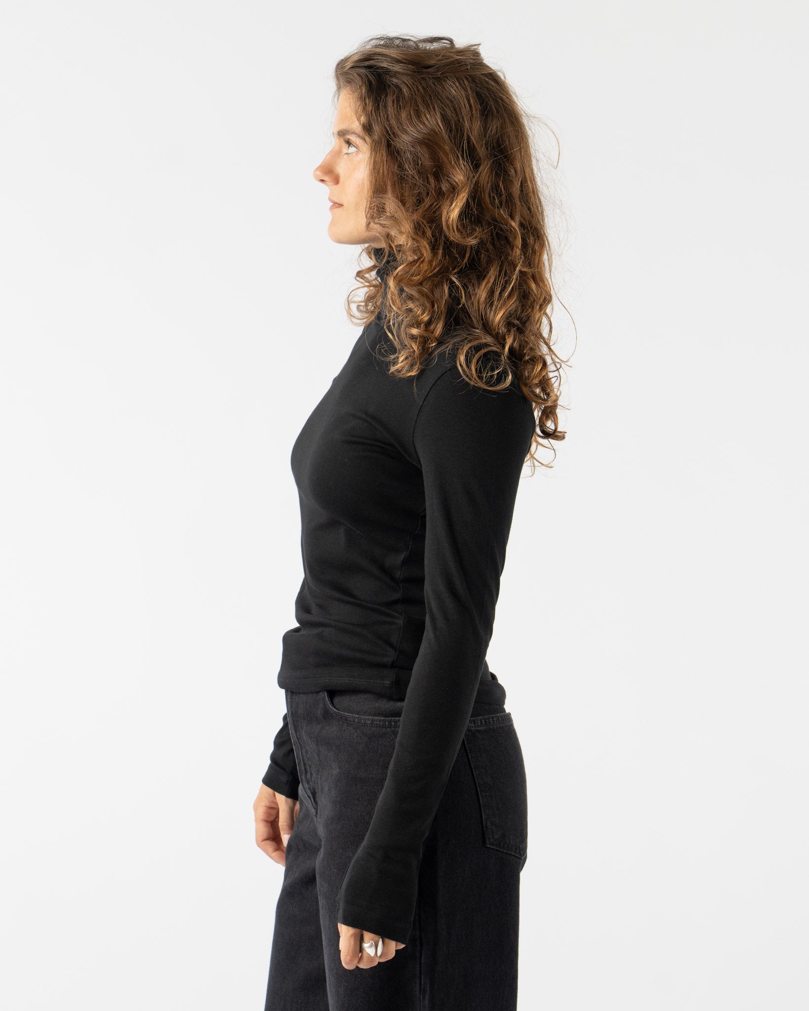 FLORE FLORE Lightweight Dinah Turtleneck in Black