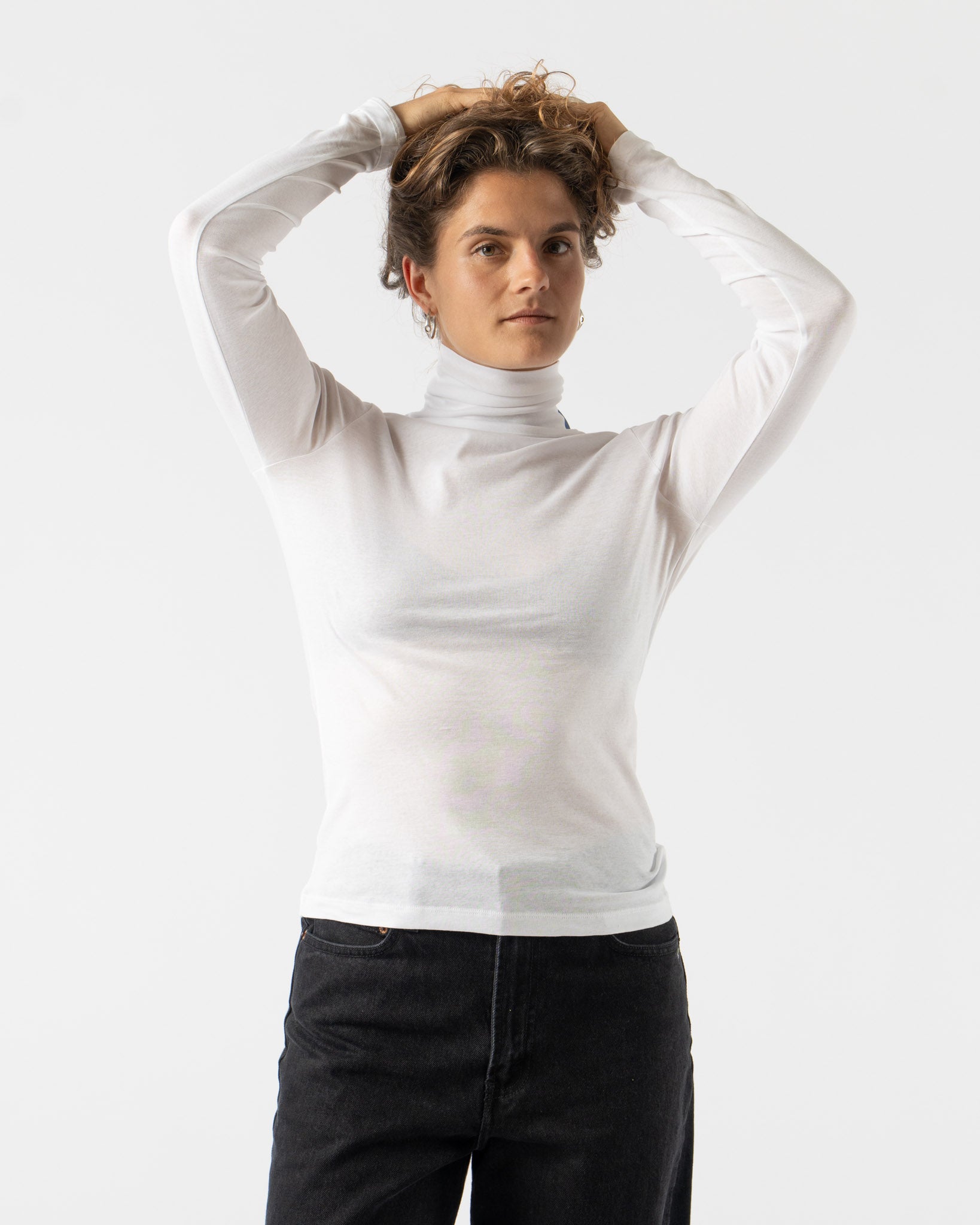 FLORE FLORE Lightweight Dinah Turtleneck in White