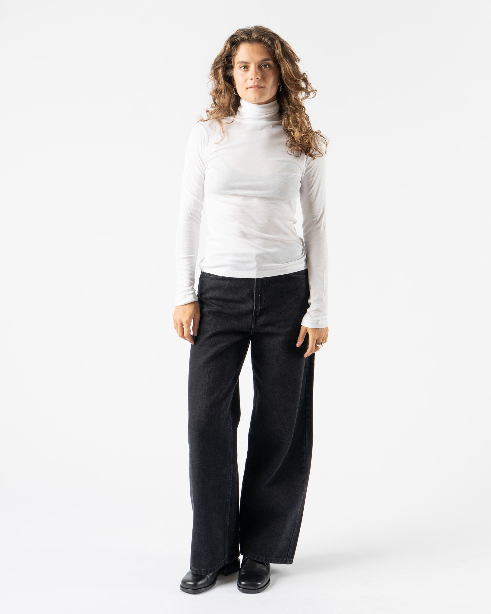 FLORE FLORE Lightweight Dinah Turtleneck in White