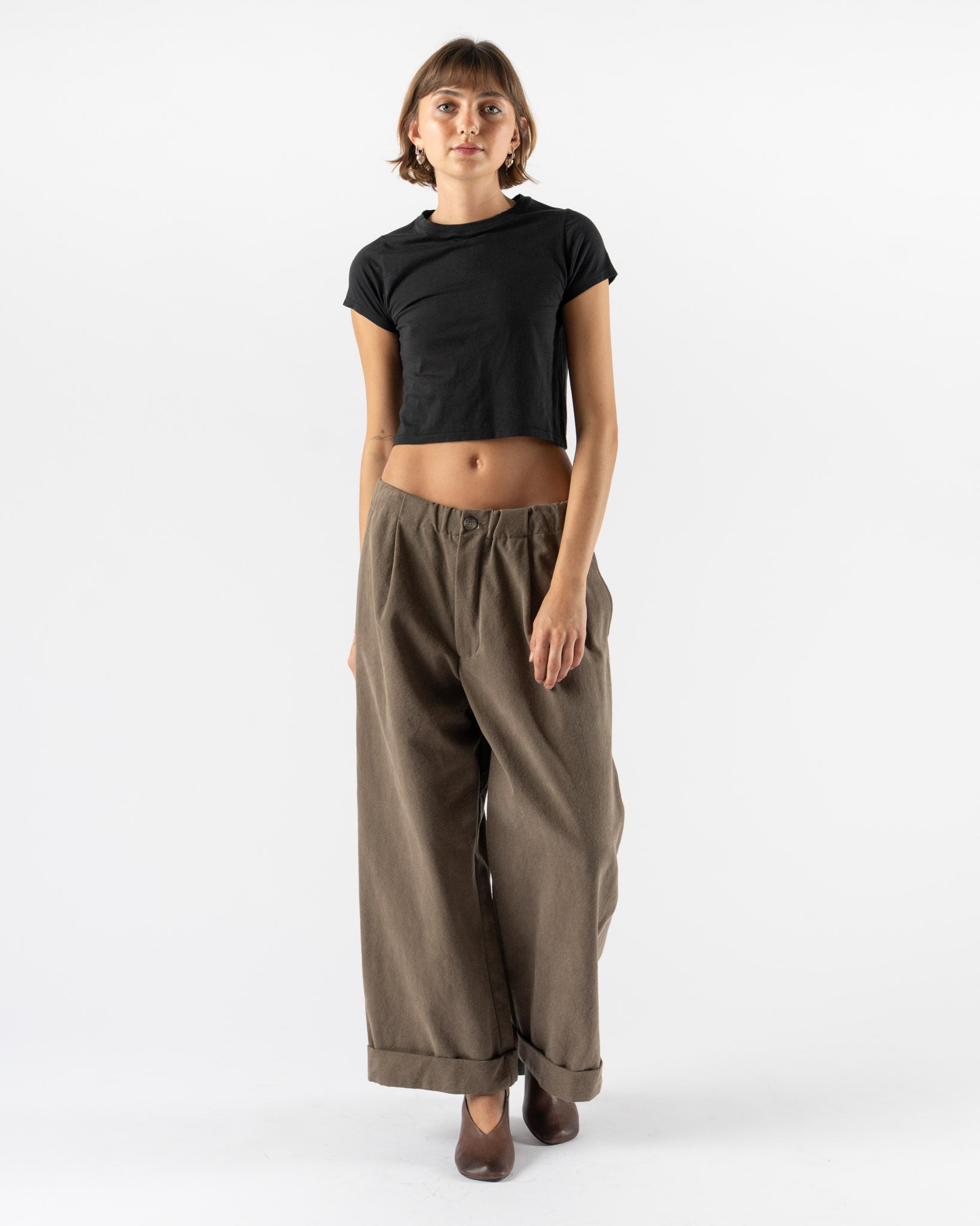 Lauren Manoogian Fine Crop Tee in Black
