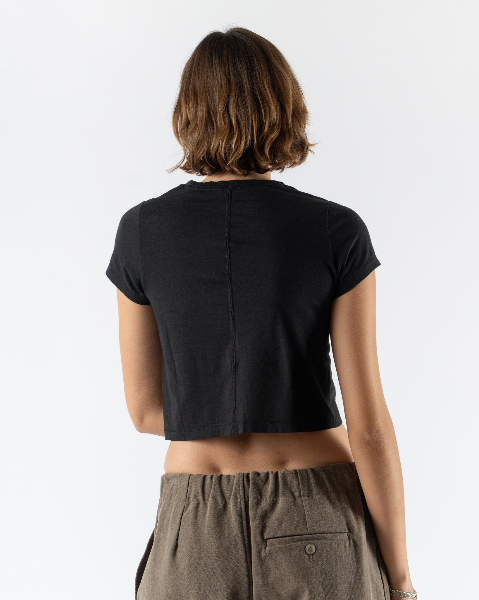 Lauren Manoogian Fine Crop Tee in Black