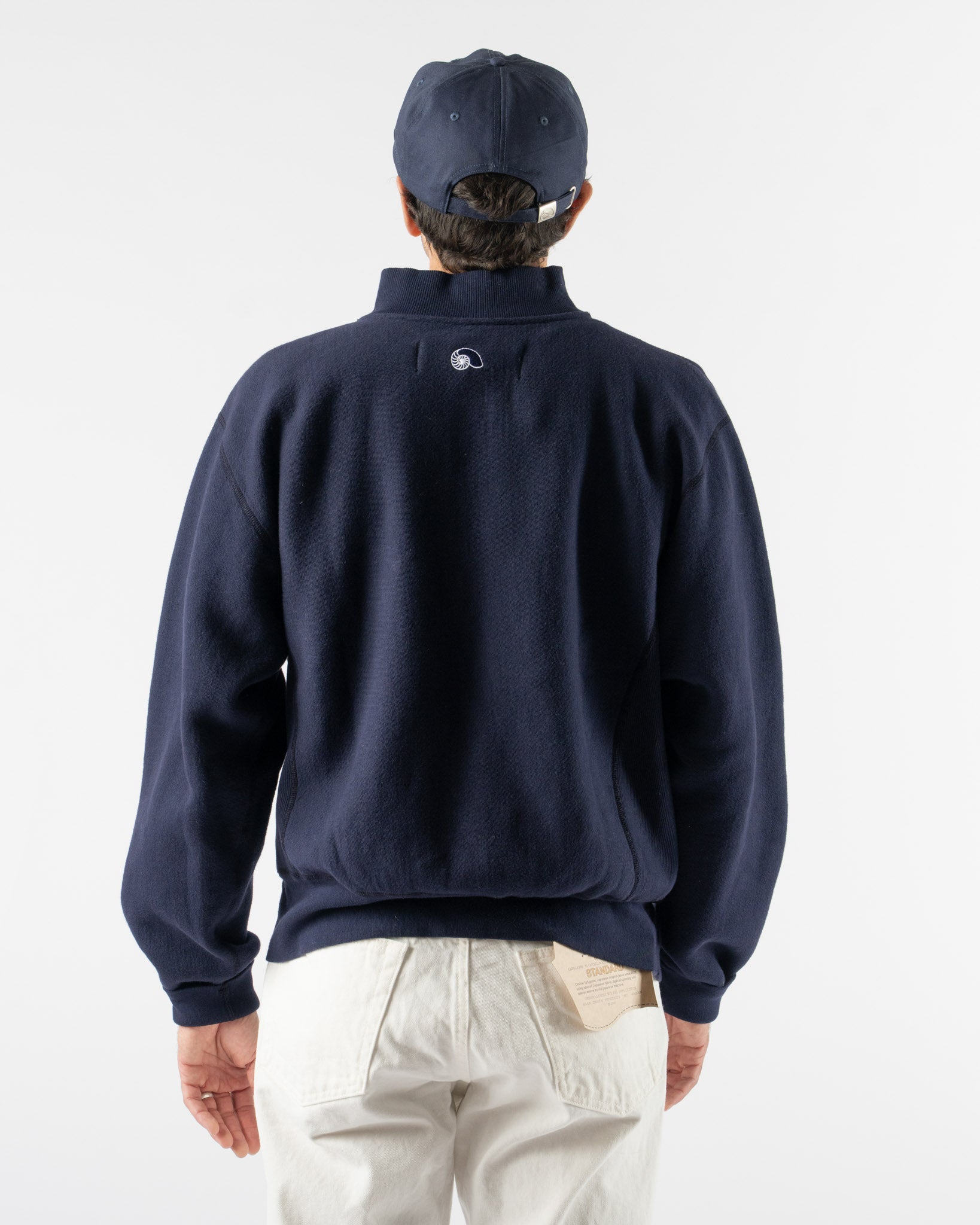 Aaron Levine Fleece Quarter Zip in Navy