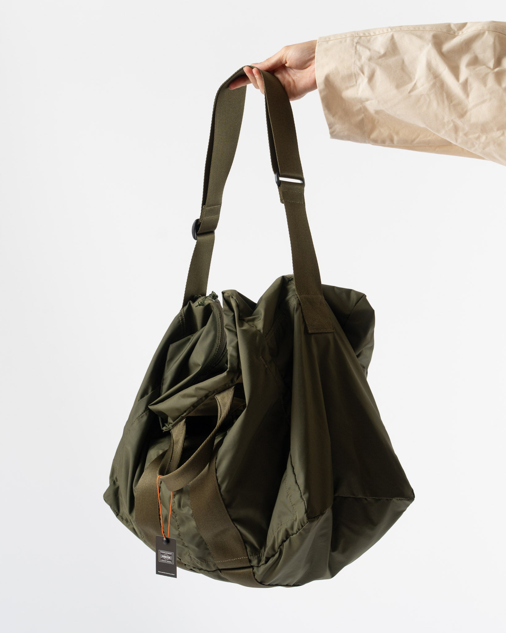 Porter Yoshida Flex 2-Way Duffle Bag in Olive Drab
