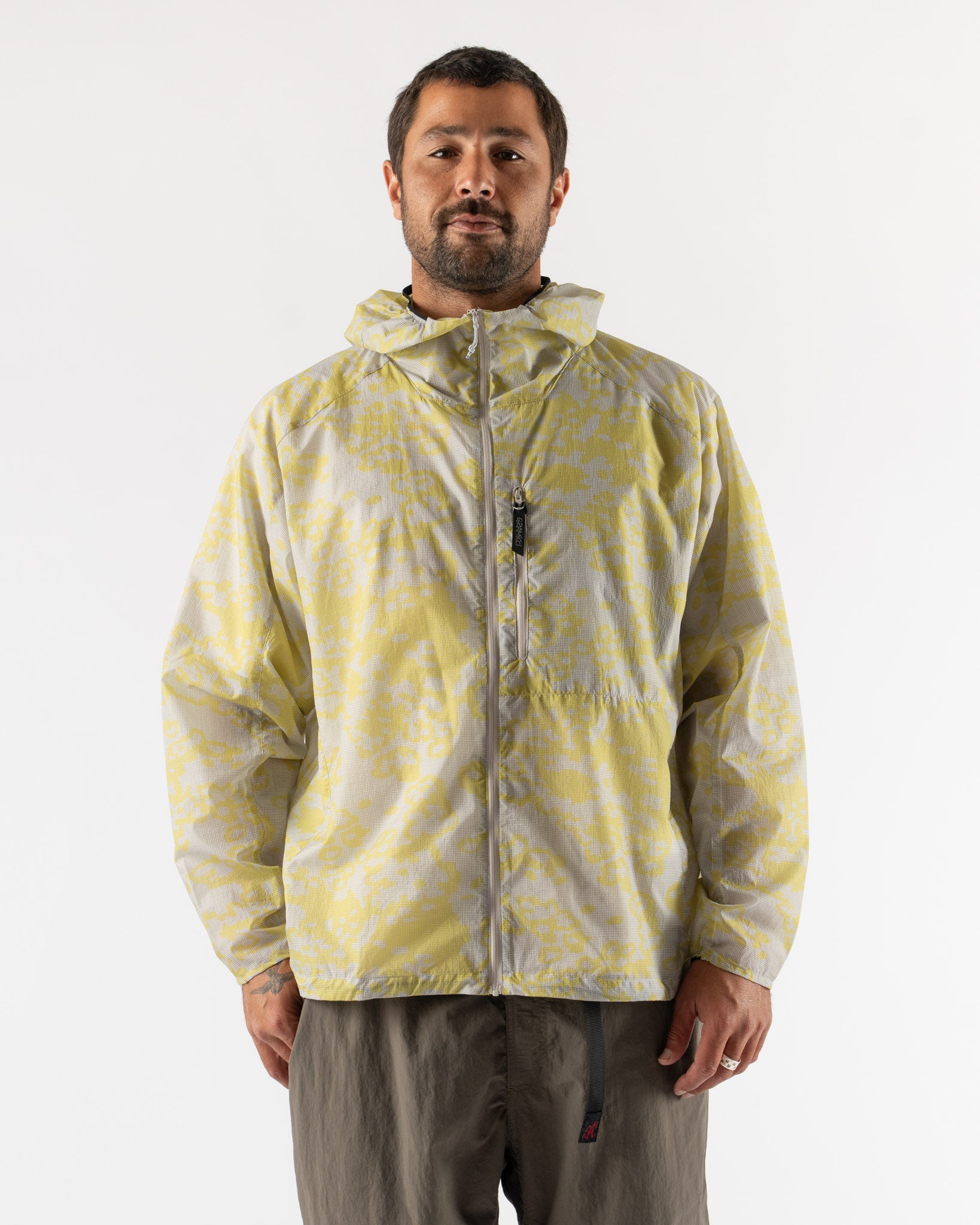 Gramicci Flyweight Hooded Jacket in Grid Camo