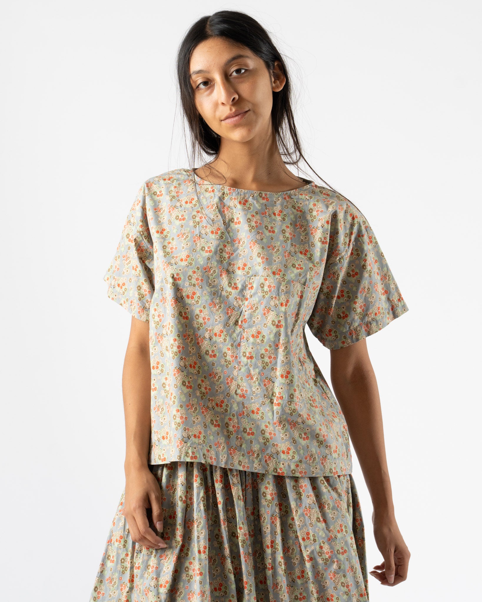 SONO Friedrich Tee in Dusty Blue Floral