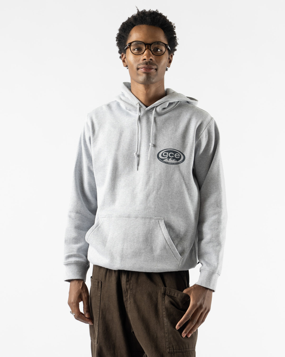 Gramicci GCE Hooded Sweatshirt in Heather Grey
