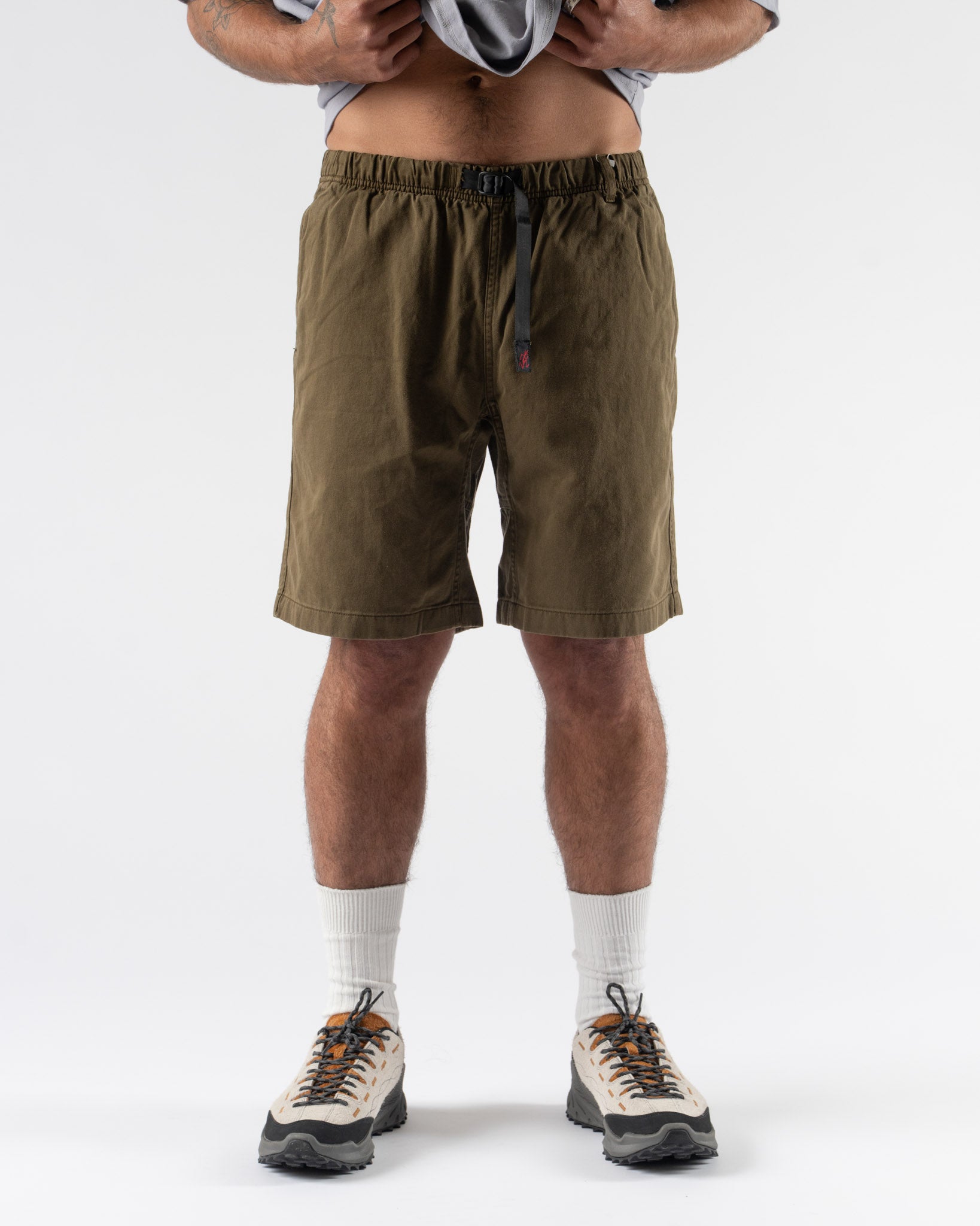 Gramicci G-Short Pigment Dyed Short in Bark Curated at Jake and Jones
