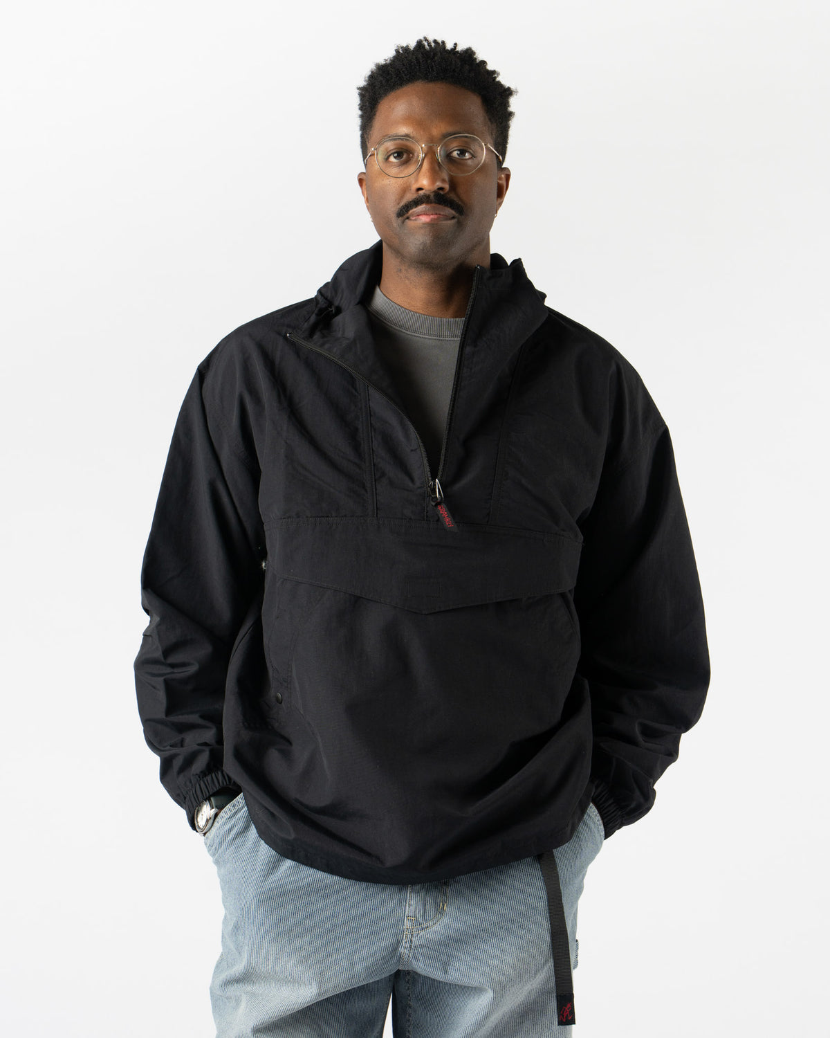 Gramicci Nylon Field Anorak in Black Curated at Jake and Jones