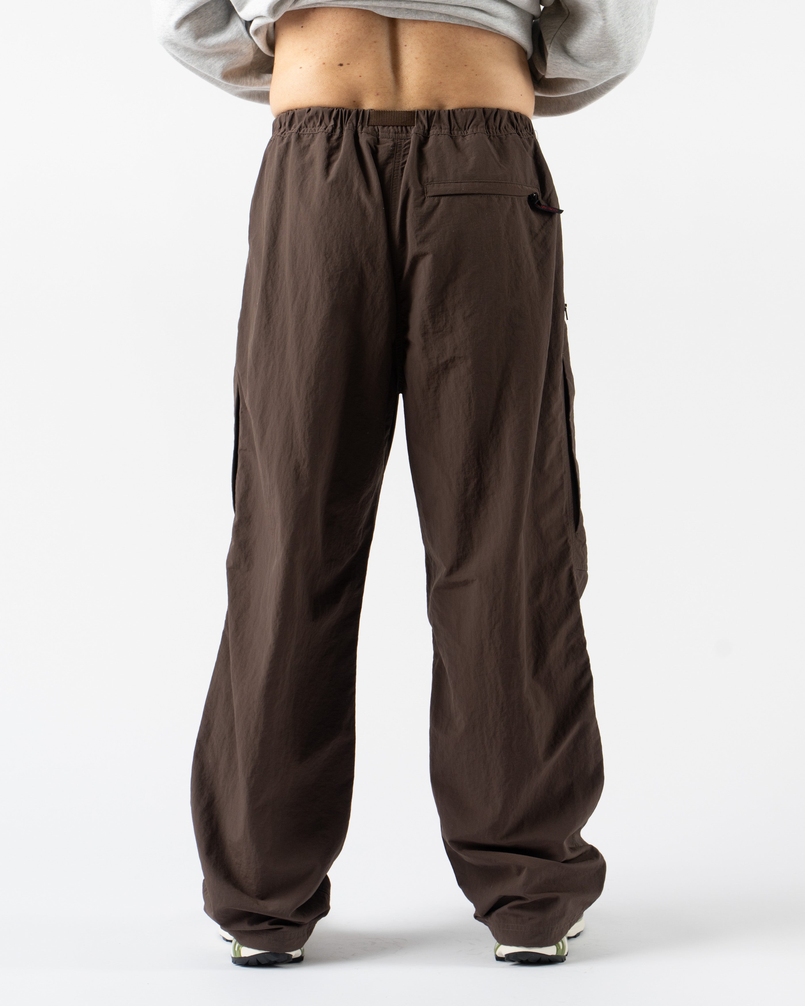 Men’s nylon runners by Gramicci in Deep Brown, ideal for hiking, travel, or casual wear