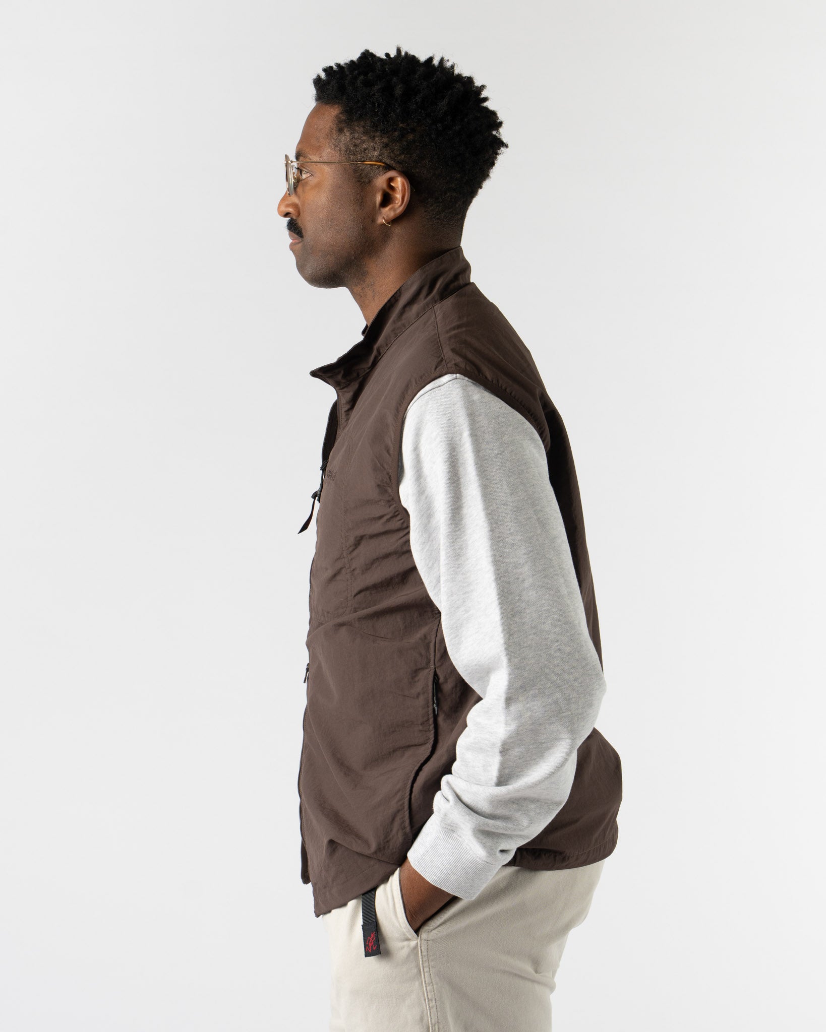 Gramicci Nylon Vest in Deep Brown