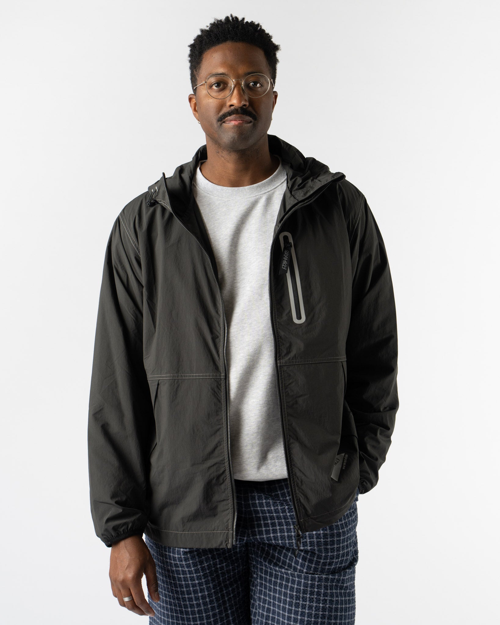 Gramicci x and wander Brushed Nylon Jacket in Charcoal