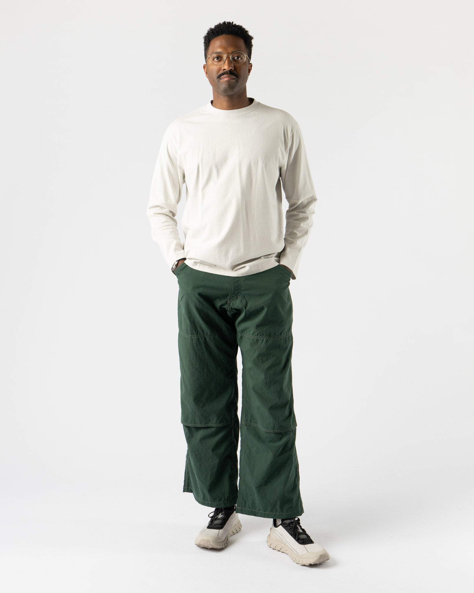 Gramicci x and wander Nylon Double Knee Pant in Green