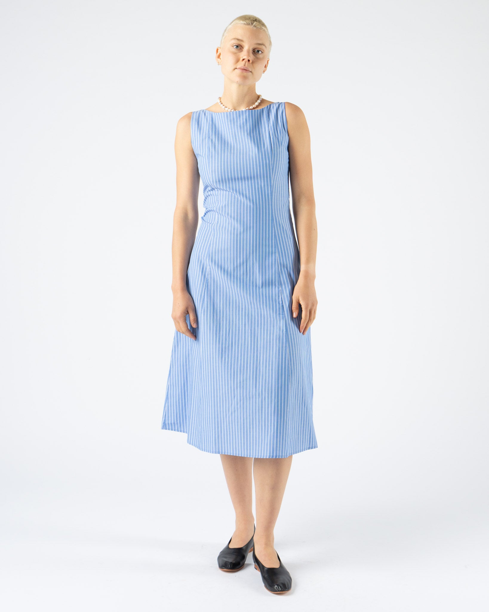 blue maxi long sleeve dress Long Sleeved Linen Maxi Dress 'Lauren' main image 0